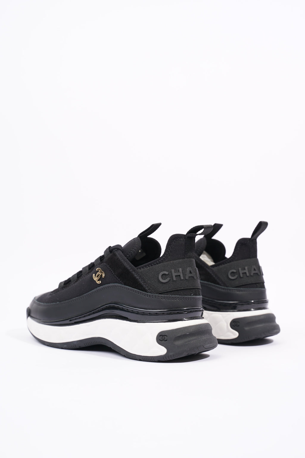 Chanel Womens CC Logo Black / White EU 37 / UK 4