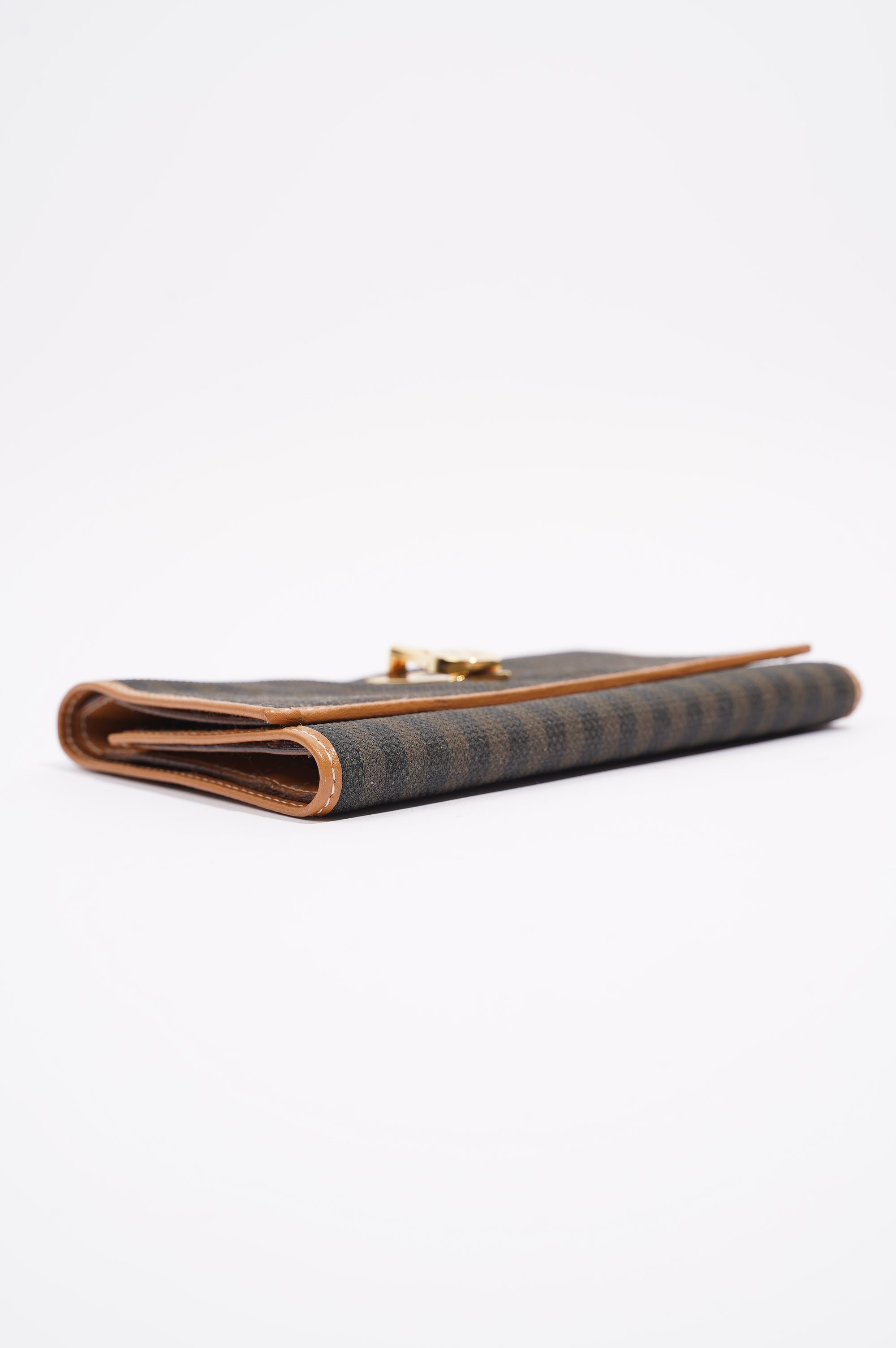 Fendi Womens Fendi Bi Fold Purse Brown / Black Canvas
