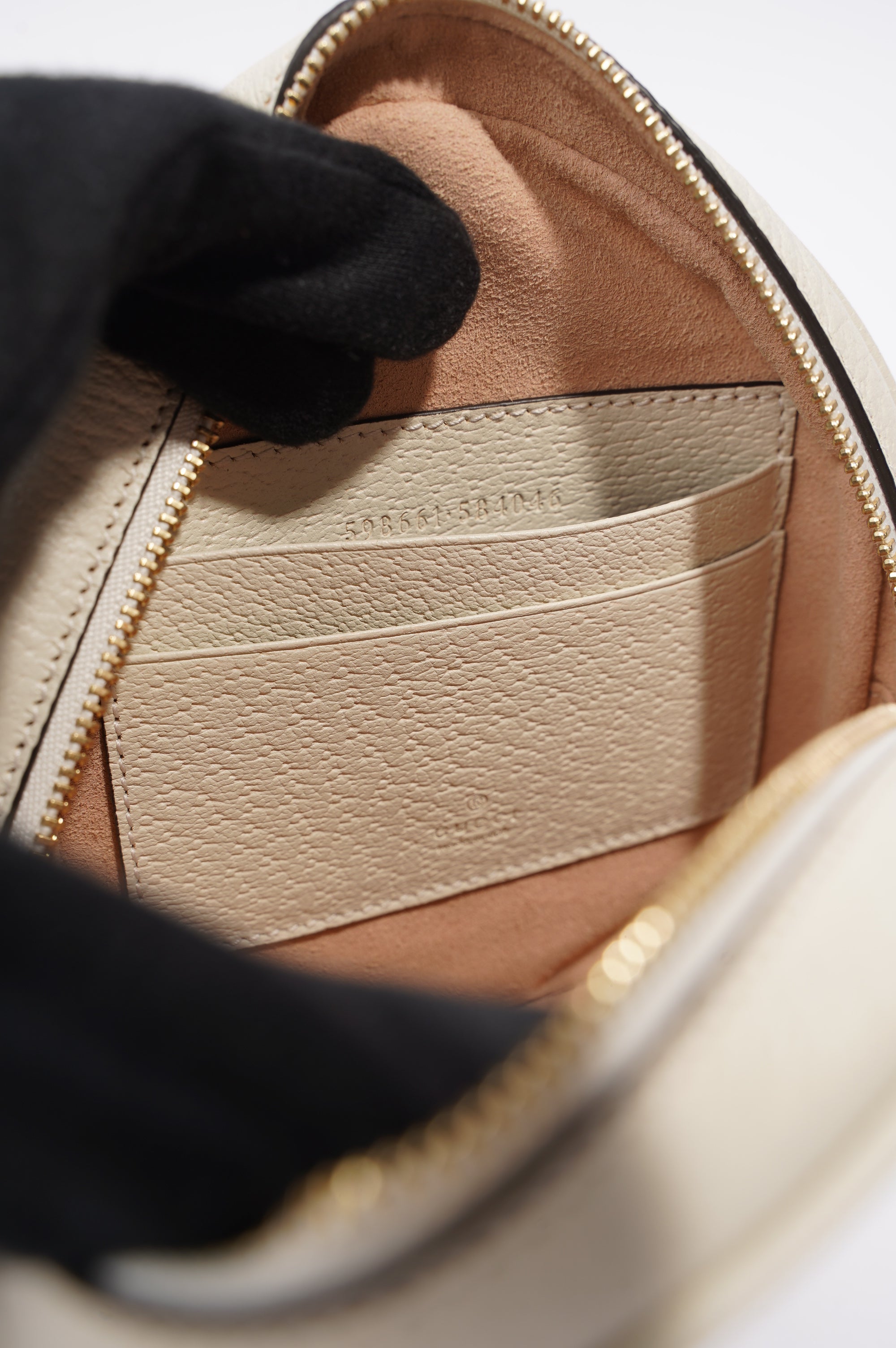 Gucci Ophidia GG Round Backpack Cream Mini