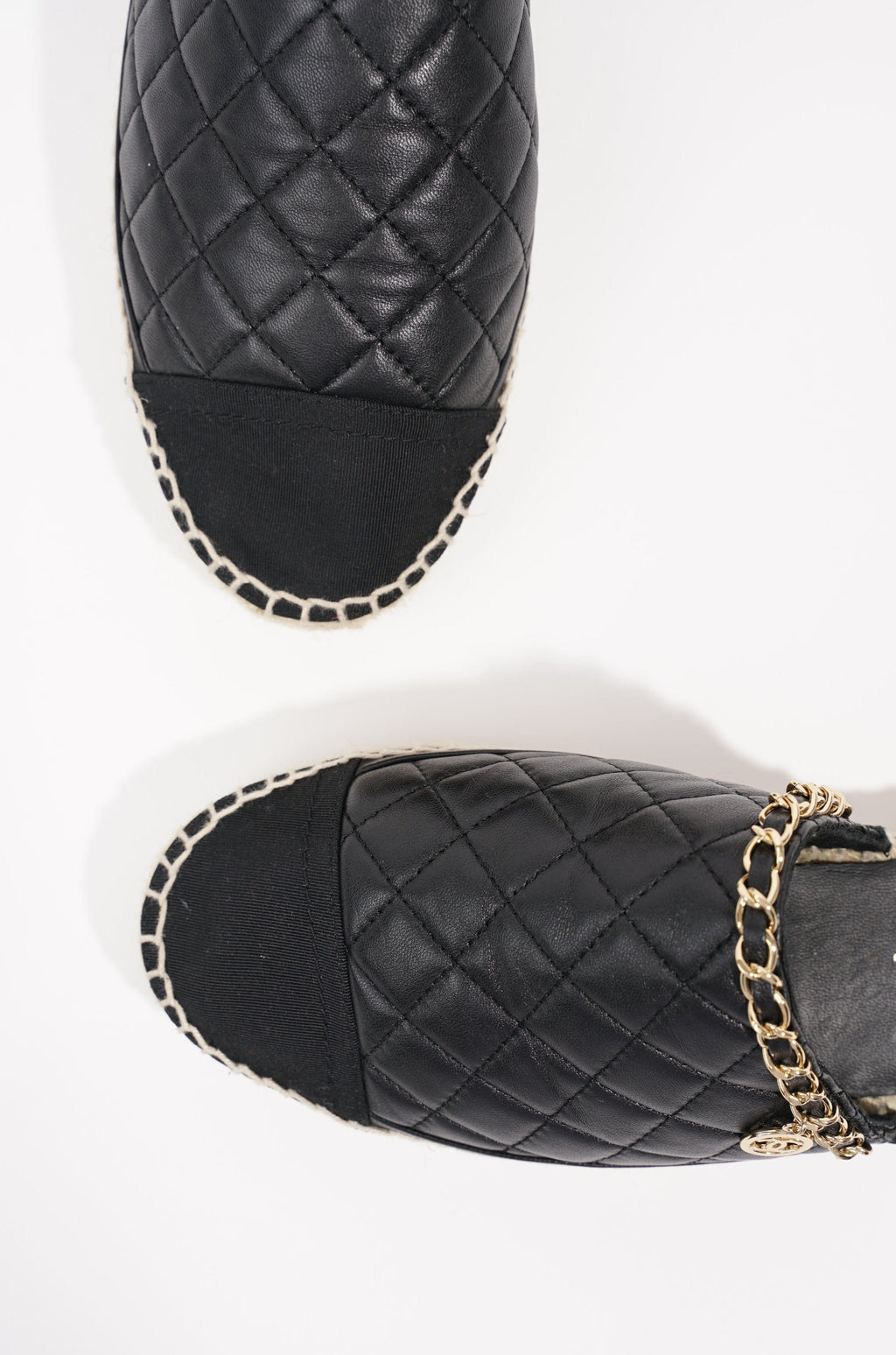 Chanel Womens Espadrille Sandal Black / Gold EU 38 / UK 5