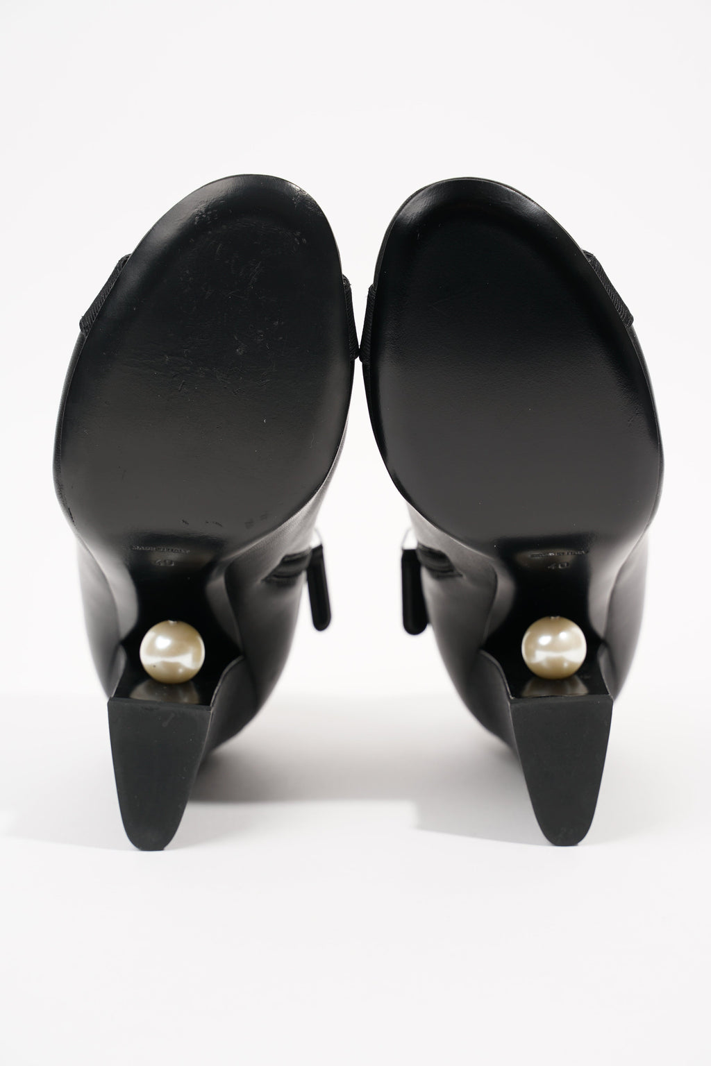 Chanel Womens Peep Toe Lambskin Boot Black EU 40 / UK 7