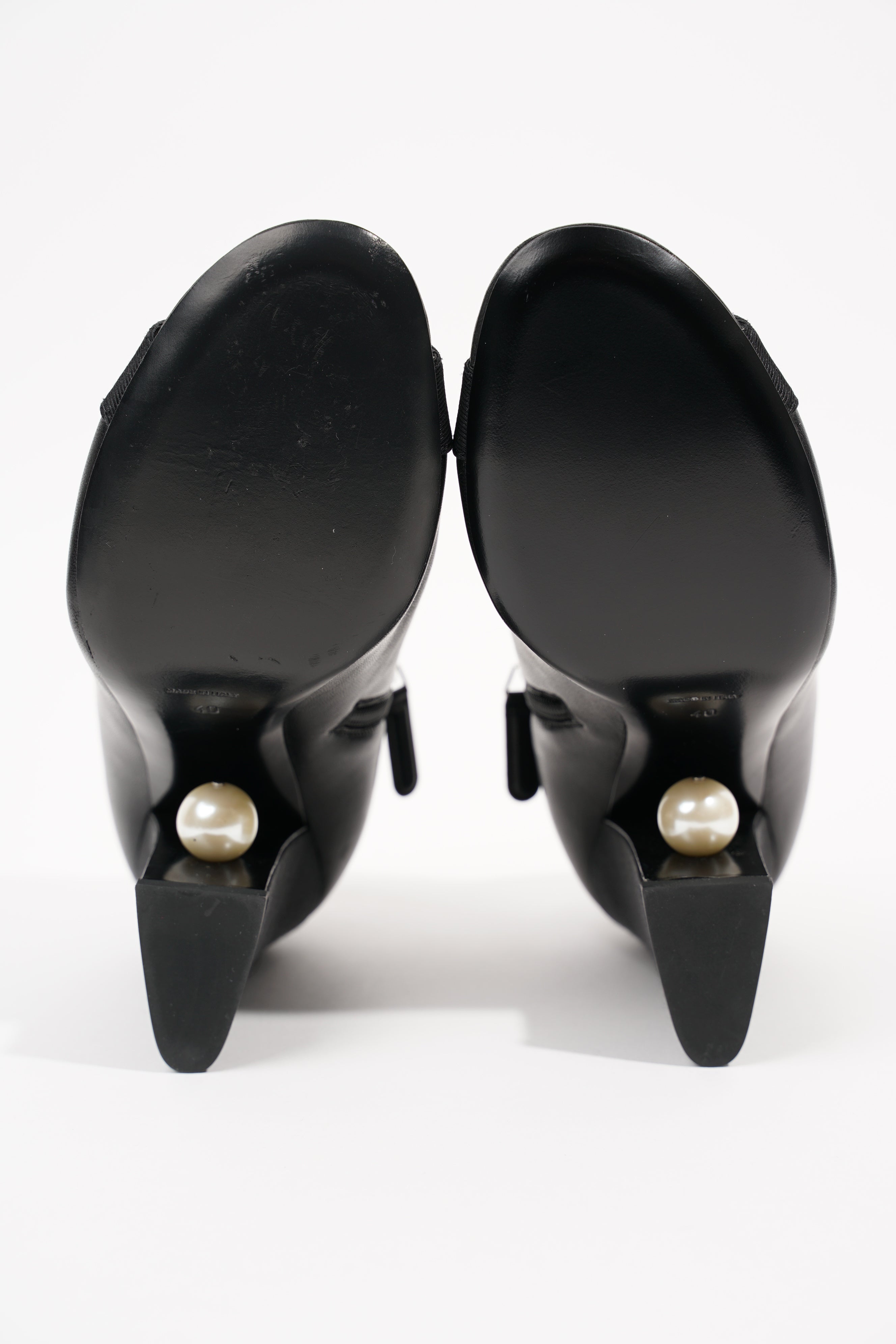 Chanel Womens Peep Toe Lambskin Boot Black EU 40 / UK 7