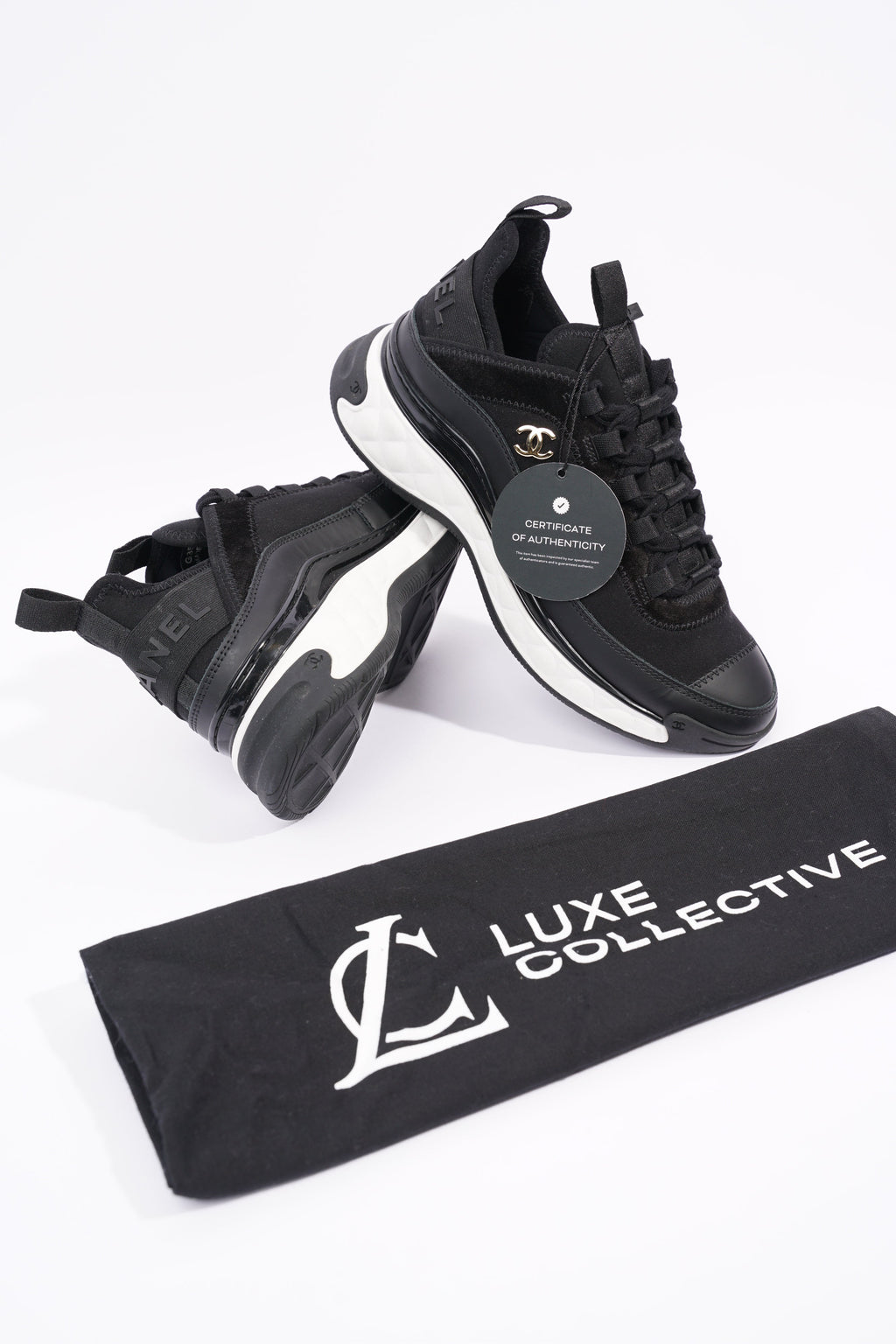 Chanel Womens CC Logo Black / White EU 37 / UK 4