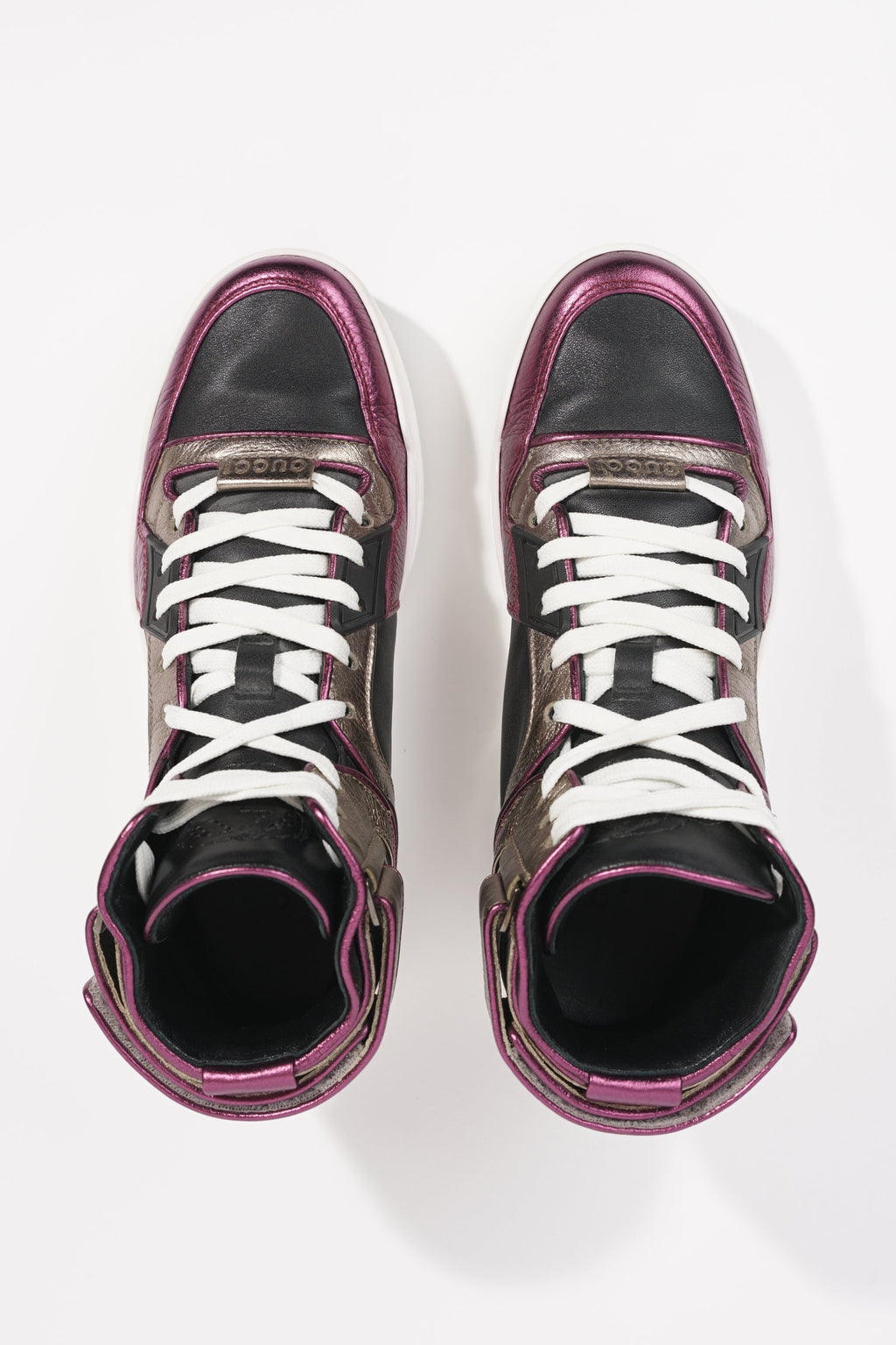 Gucci Womens High Top Sneaker Bronze / Purple EU 35.5 / UK 2.5