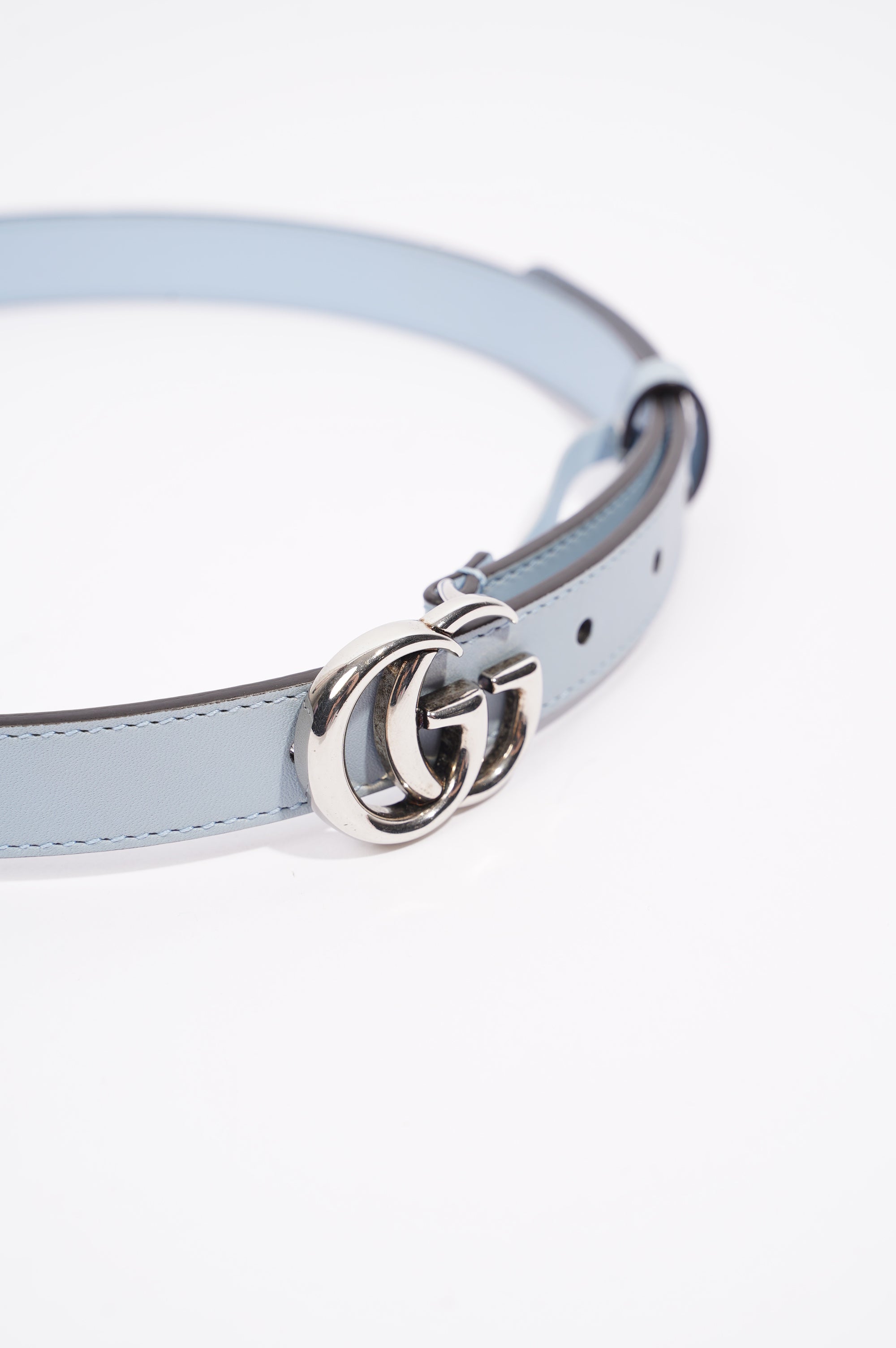 Gucci GG Marmont Belt Blue Leather 70cm - 28"