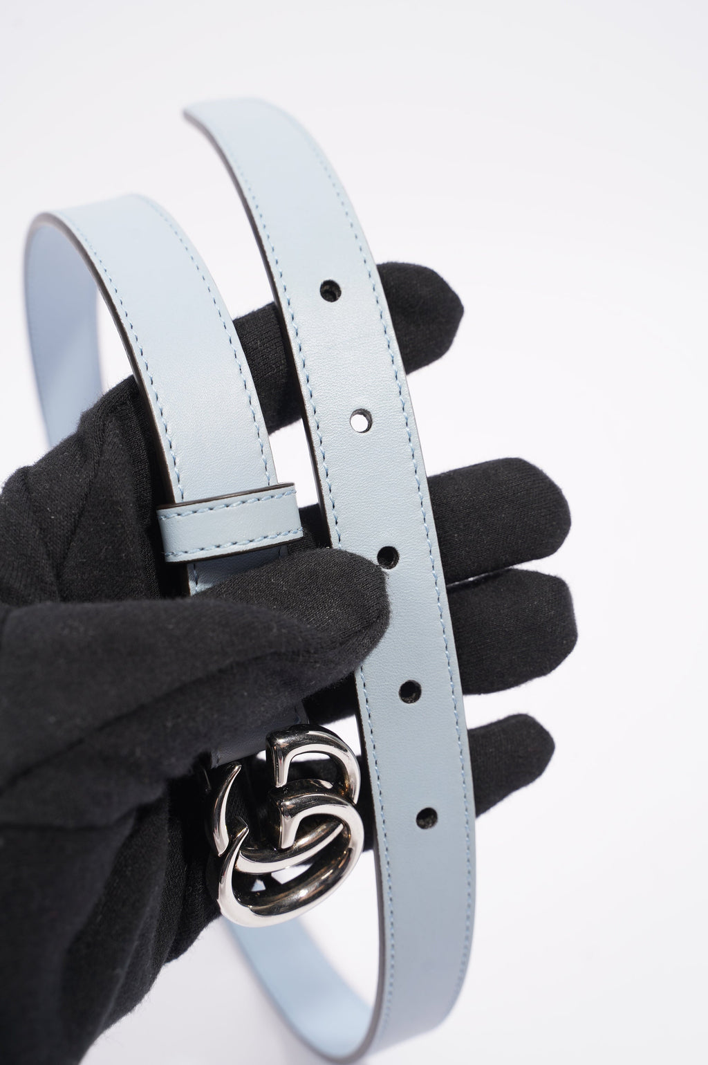 Gucci GG Marmont Belt Blue Leather 70cm - 28"