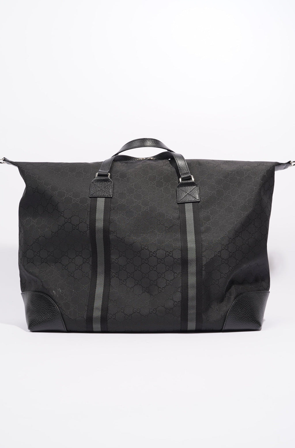 Gucci Mens Duffle Bag Grey Canvas XL
