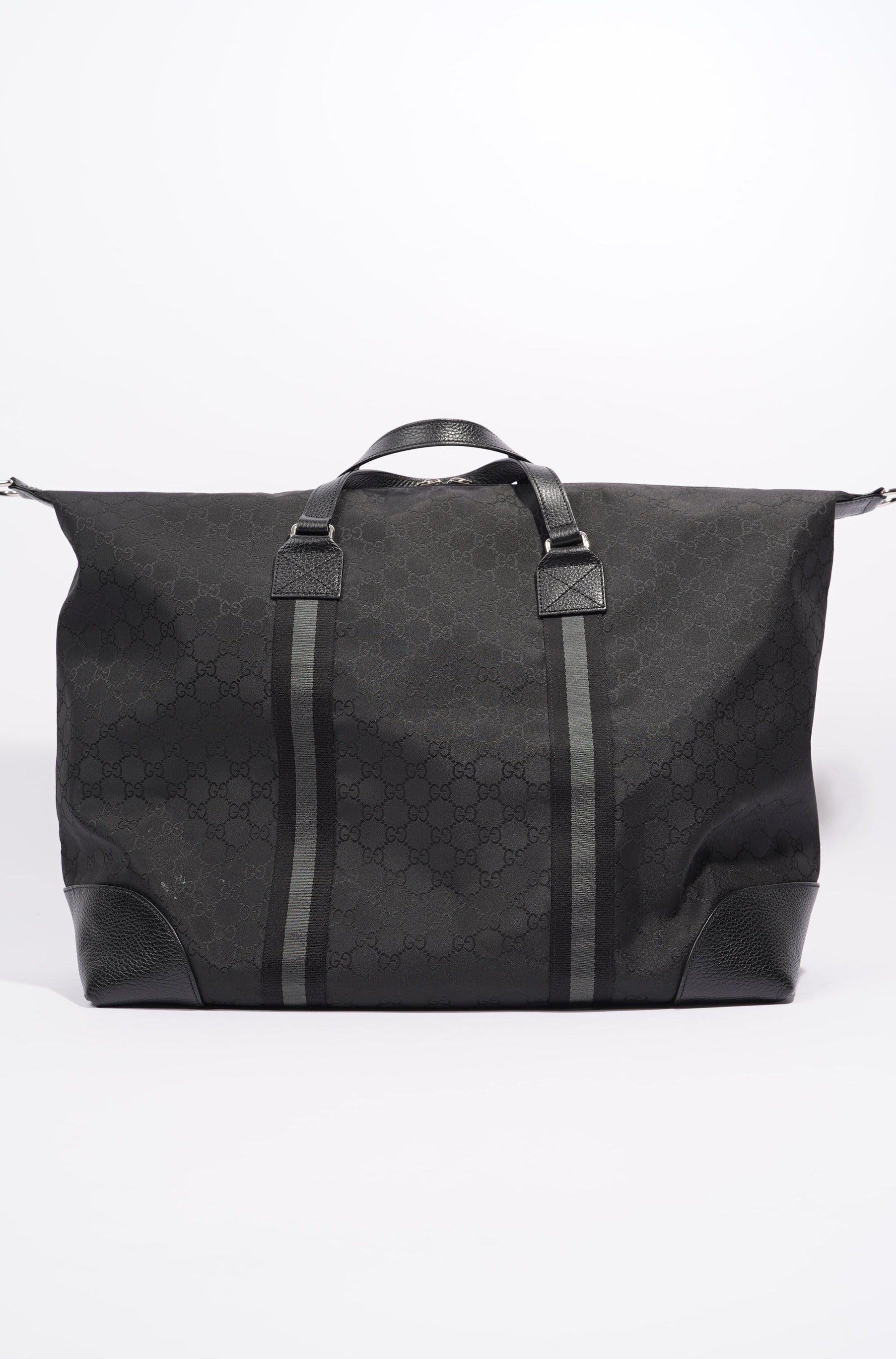 Gucci Mens Duffle Bag Grey Canvas XL