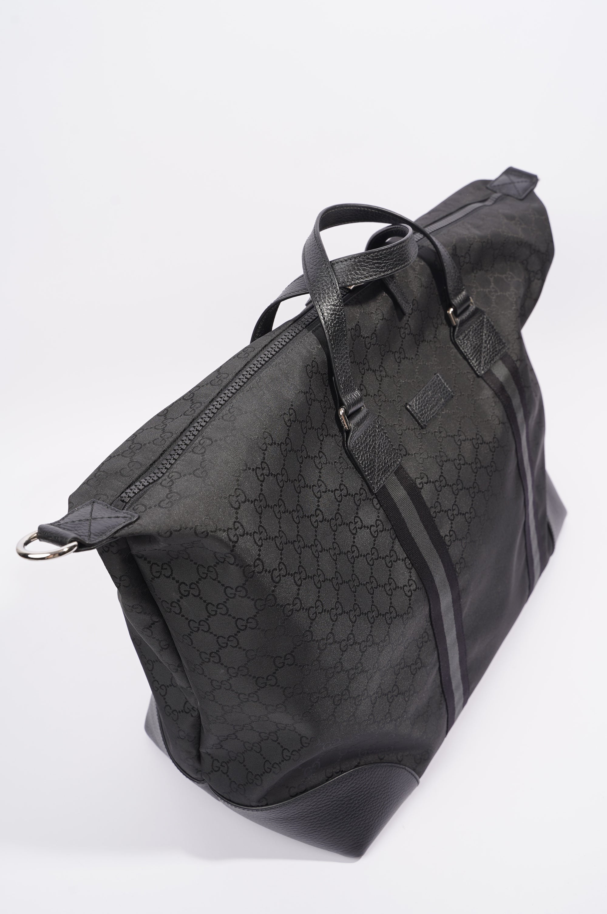 Gucci Mens Duffle Bag Grey Canvas XL