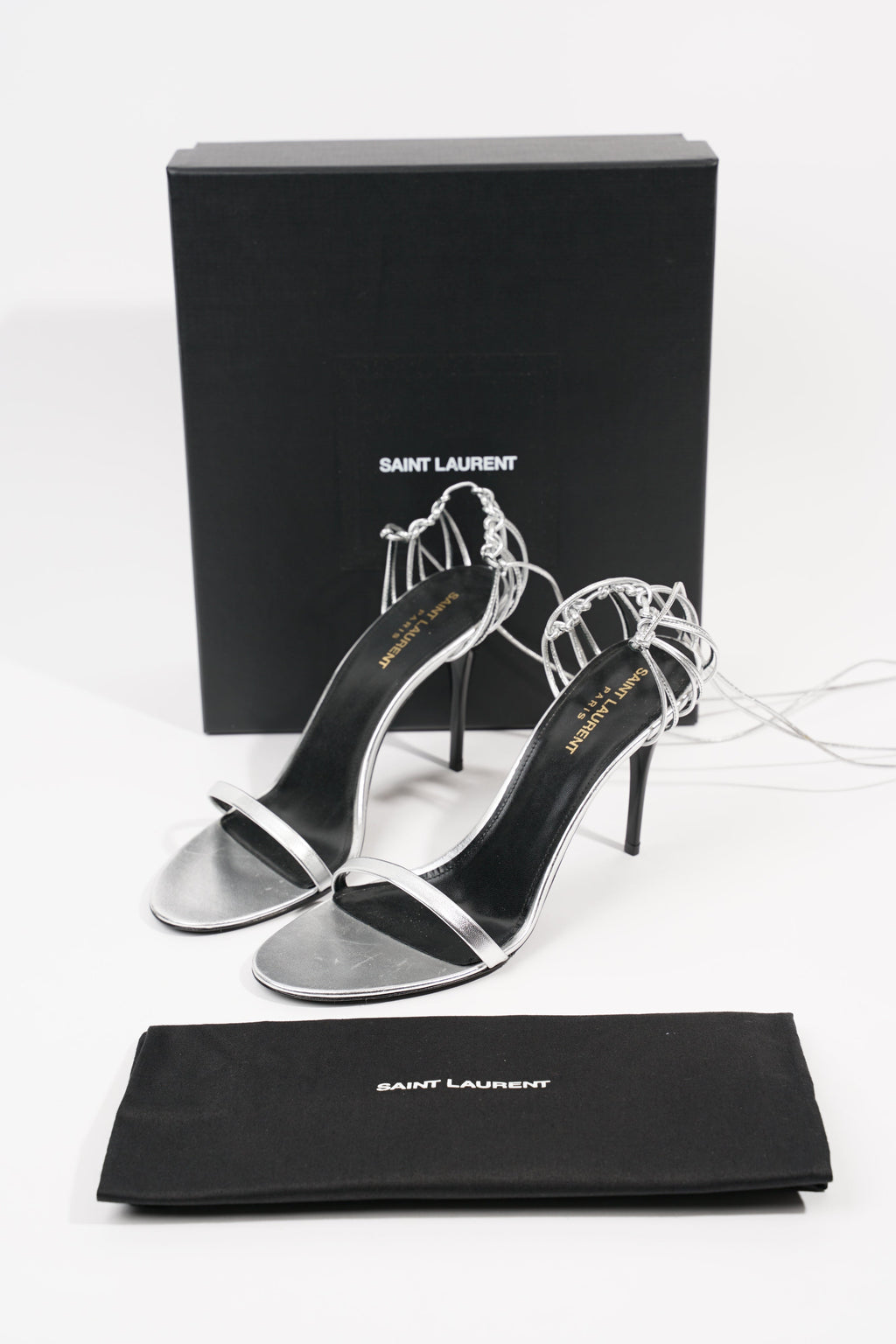 Saint Laurent Womens Lexi 90 Silver EU 40 / UK 7