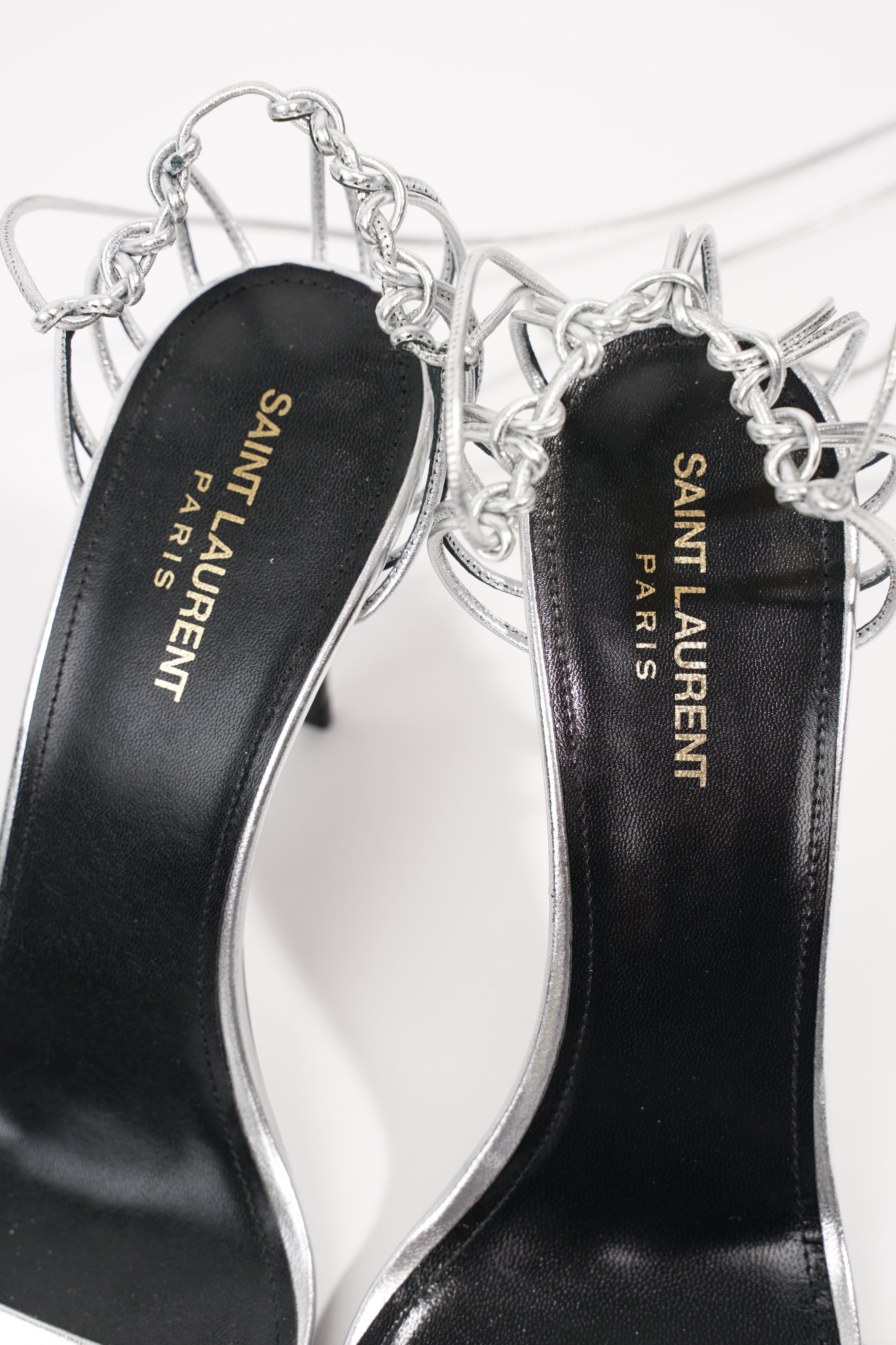 Saint Laurent Womens Lexi 90 Silver EU 40 / UK 7
