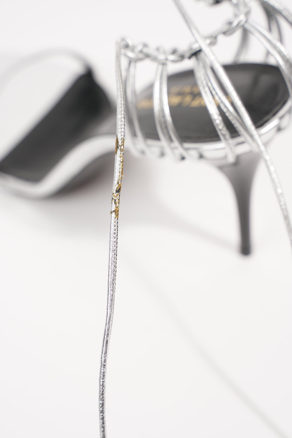 Saint Laurent Womens Lexi 90 Silver EU 40 / UK 7