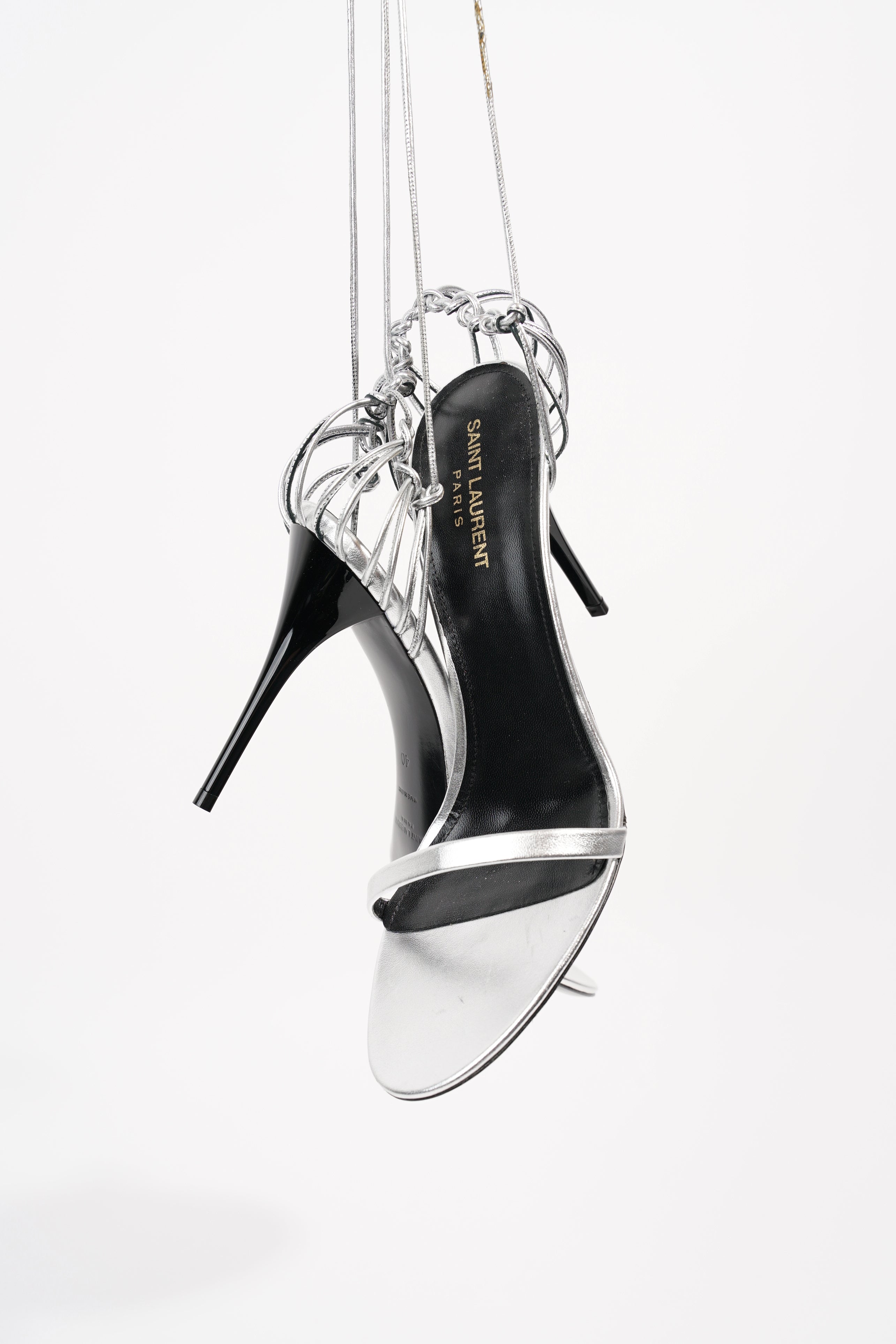 Saint Laurent Womens Lexi 90 Silver EU 40 / UK 7