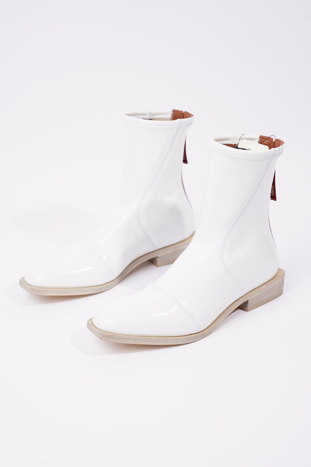 Fendi Womens Ankle Boot Patent White EU 38 / UK 5