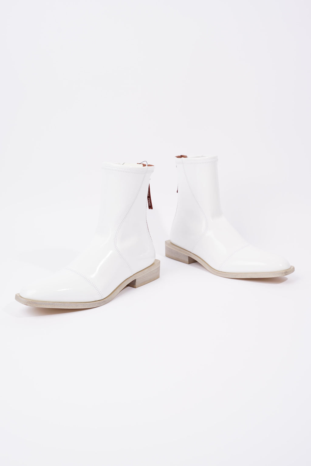 Fendi Womens Ankle Boot Patent White EU 38 / UK 5