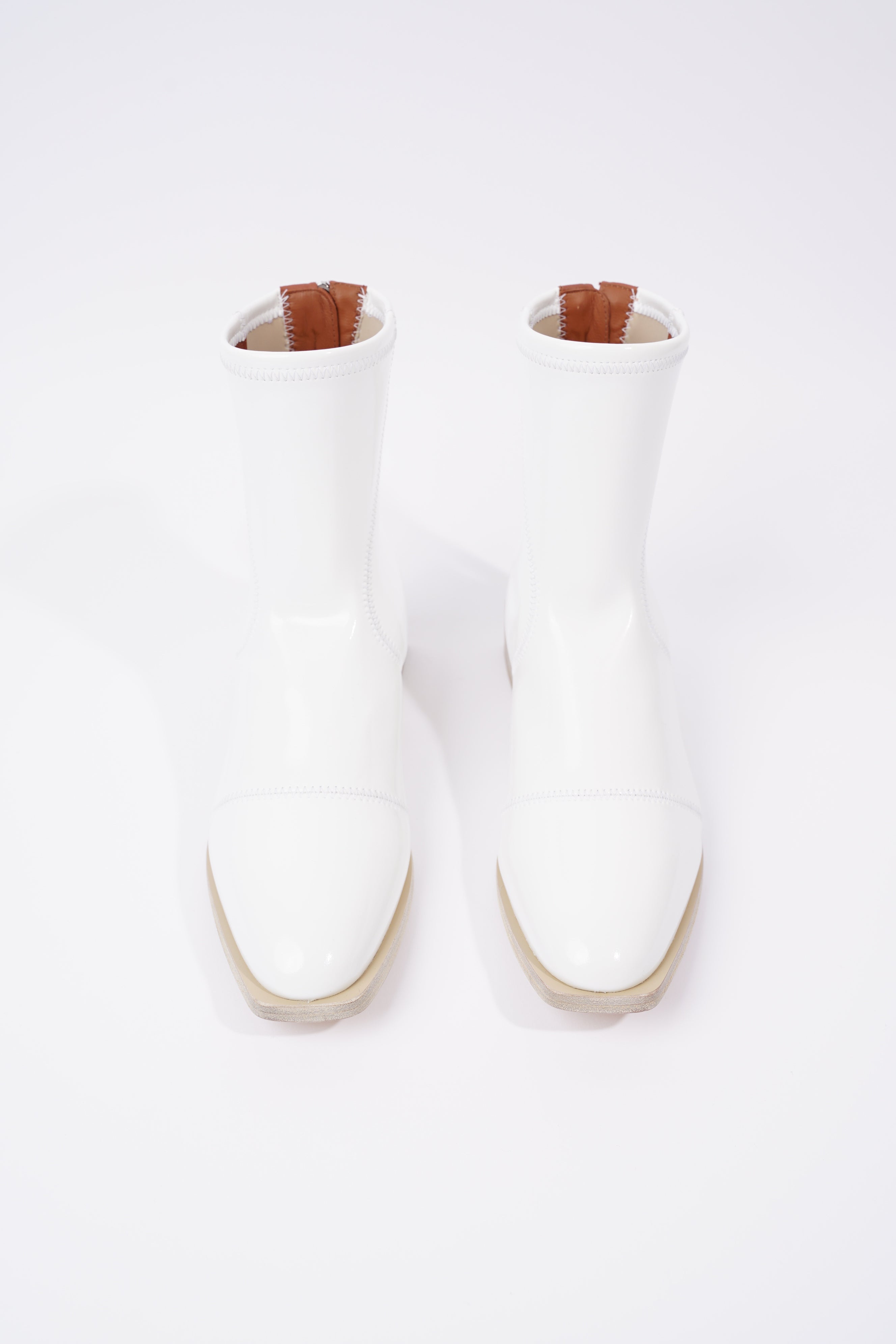 Fendi Womens Ankle Boot Patent White EU 38 / UK 5