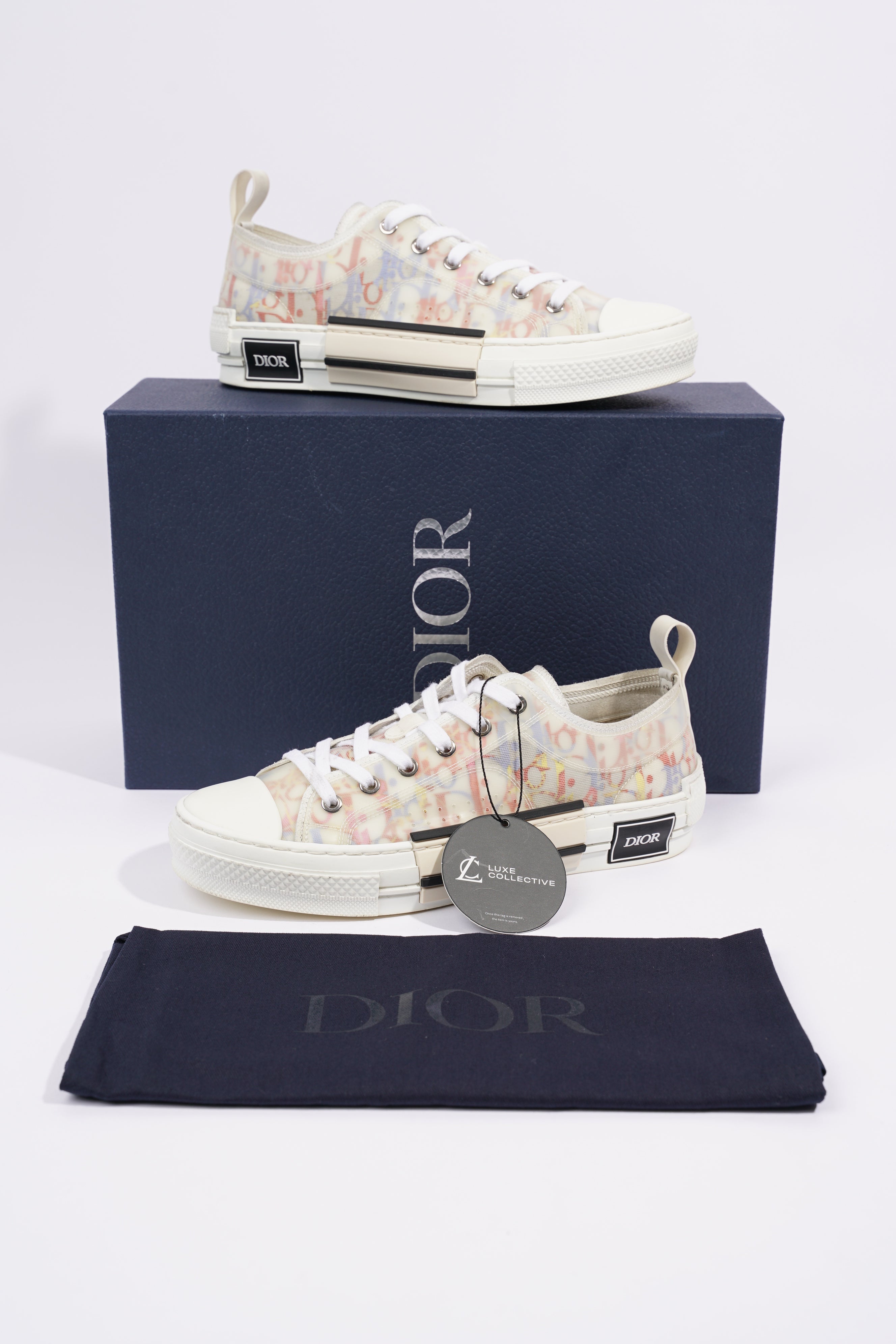 Christian Dior Womens B23 Low Top White / Multi EU 39 / UK 6
