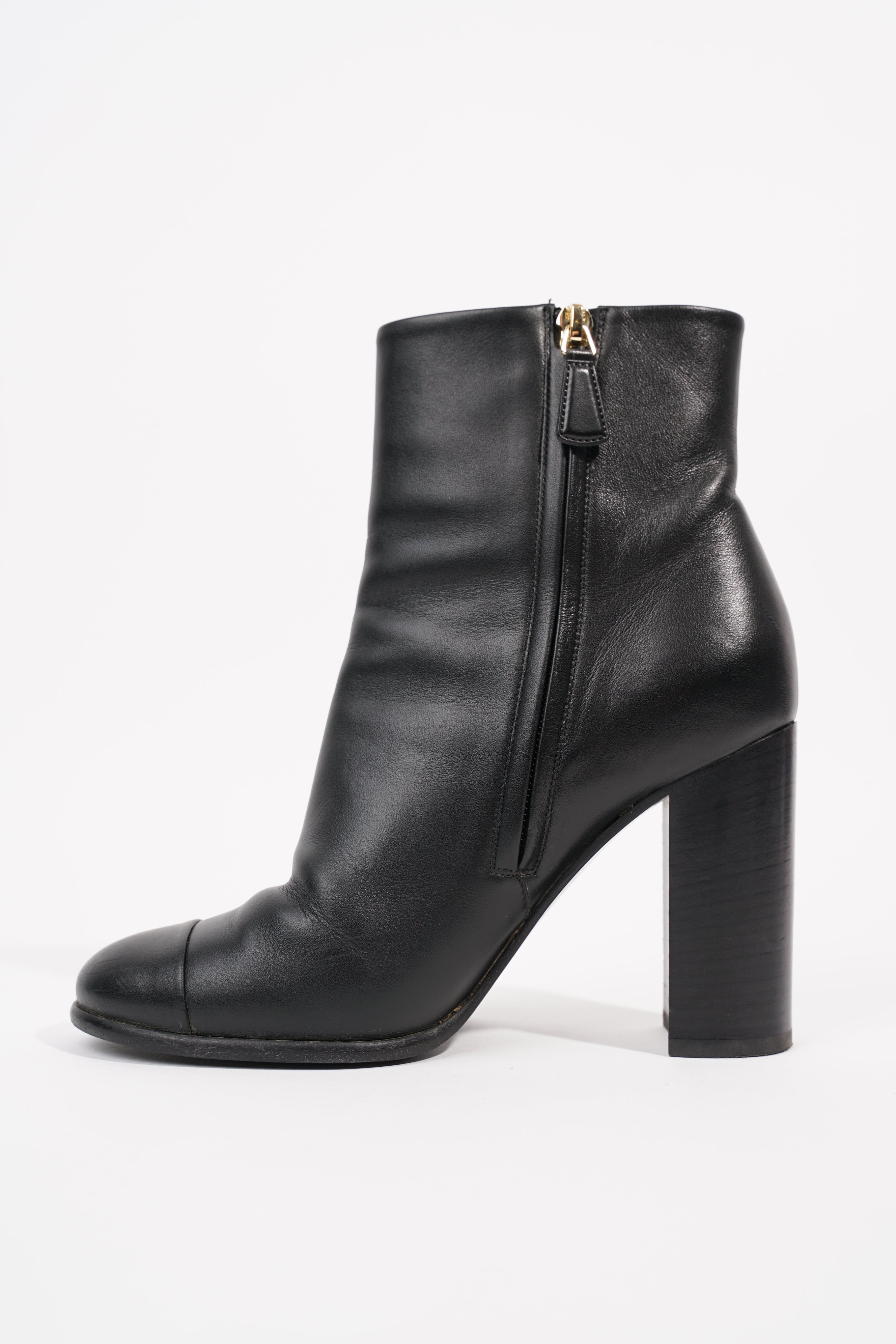 Chanel Womens CC Ankle Boot Black EU 37 / UK 4