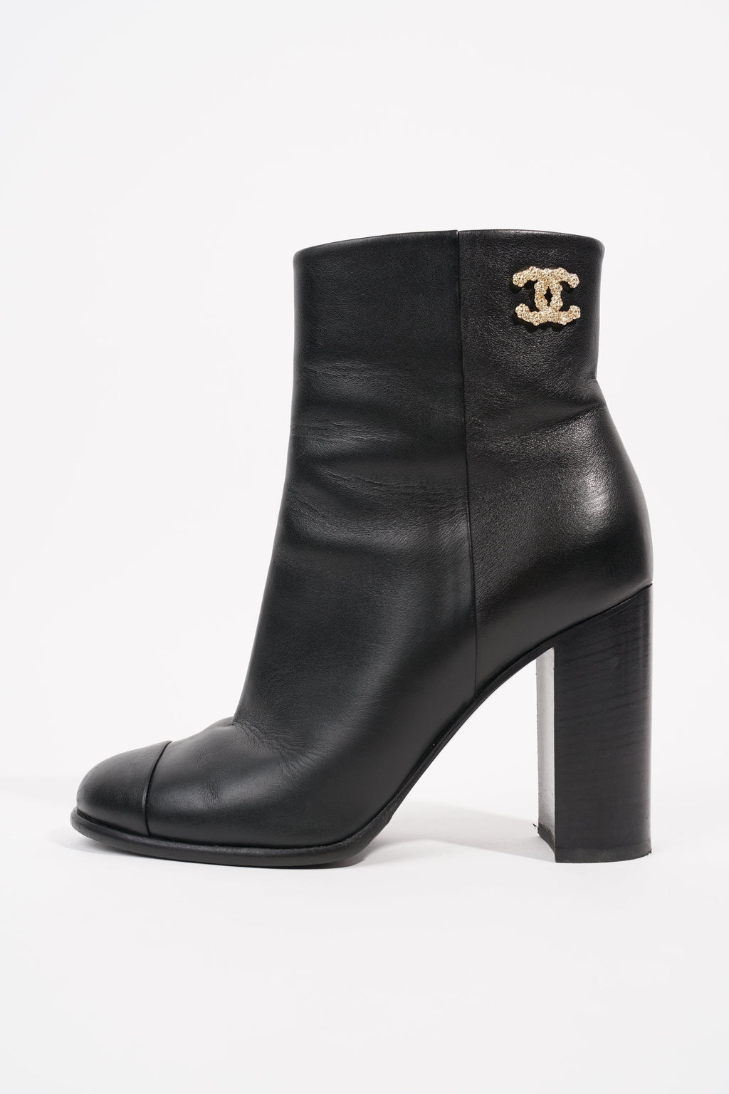 Chanel Womens CC Ankle Boot Black EU 37 / UK 4