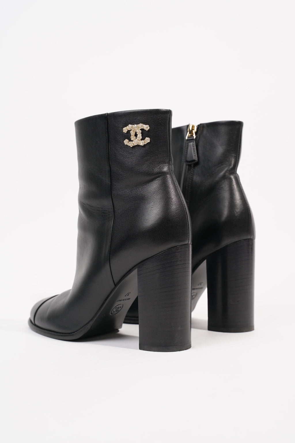 Chanel Womens CC Ankle Boot Black EU 37 / UK 4