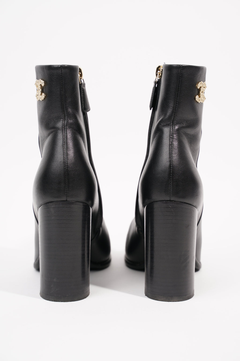 Chanel Womens CC Ankle Boot Black EU 37 / UK 4
