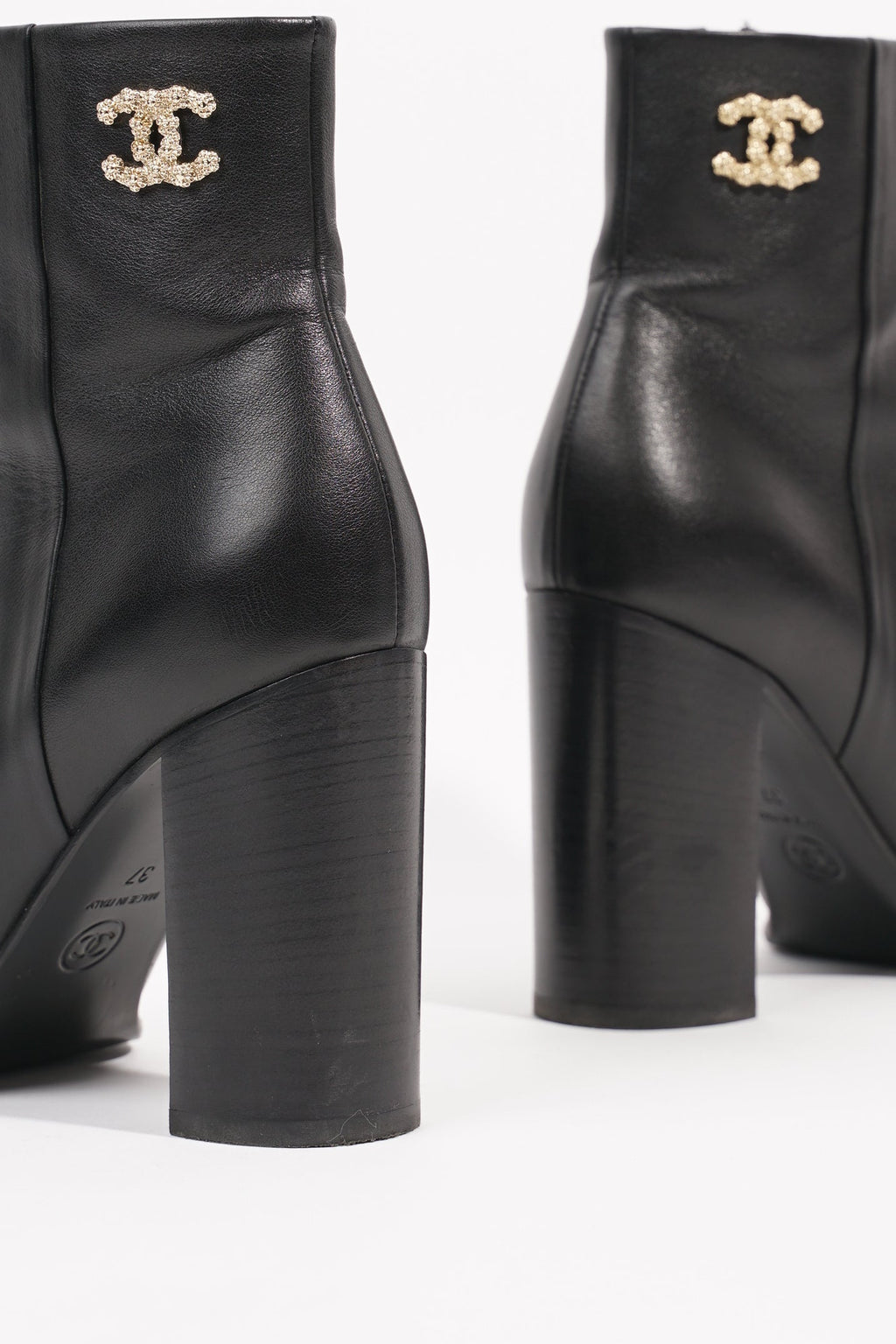 Chanel Womens CC Ankle Boot Black EU 37 / UK 4