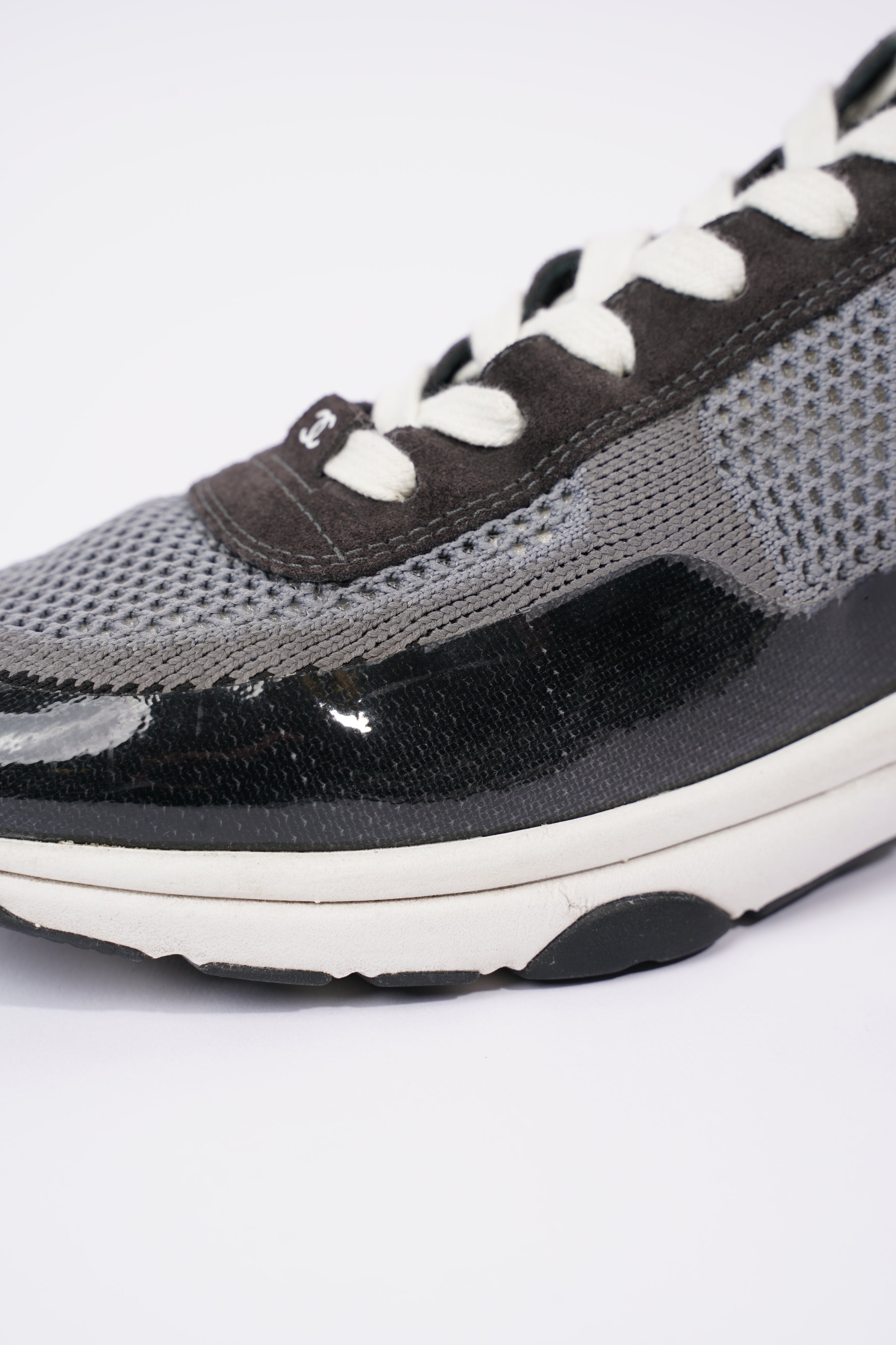 Chanel Womens CC Logo Knit Sneakers Black / Grey EU 40.5 / UK 7.5
