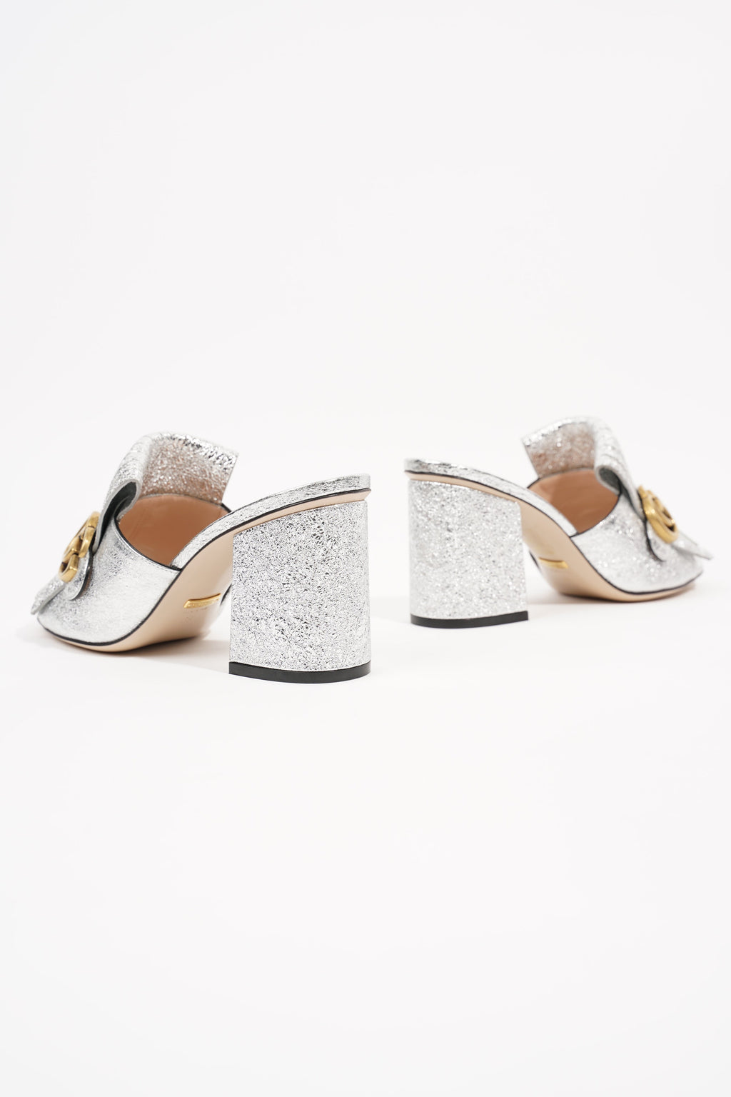 Gucci Womens Marmont Fringe Sandal Silver EU 38 / UK 5