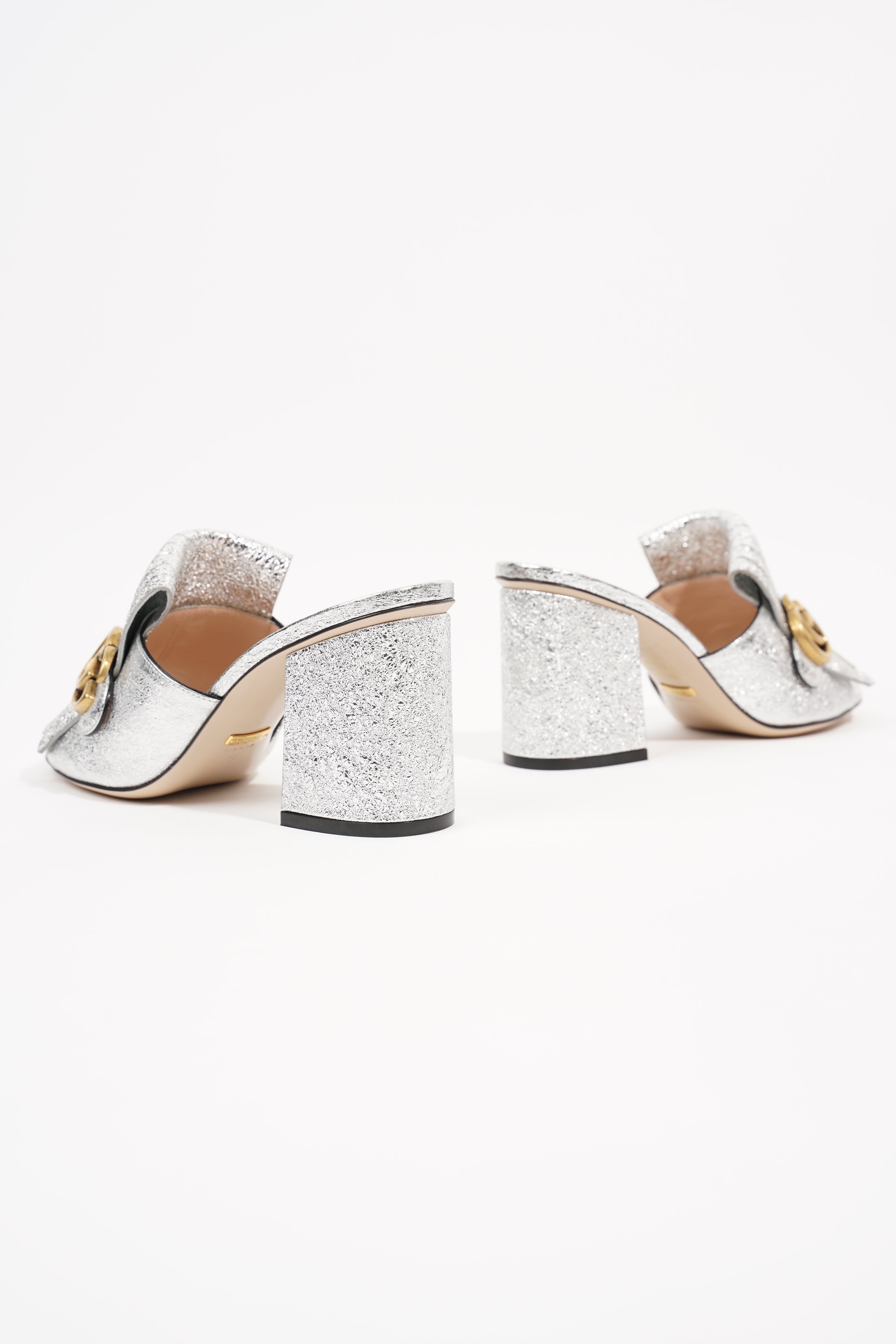 Gucci Womens Marmont Fringe Sandal Silver EU 38 / UK 5