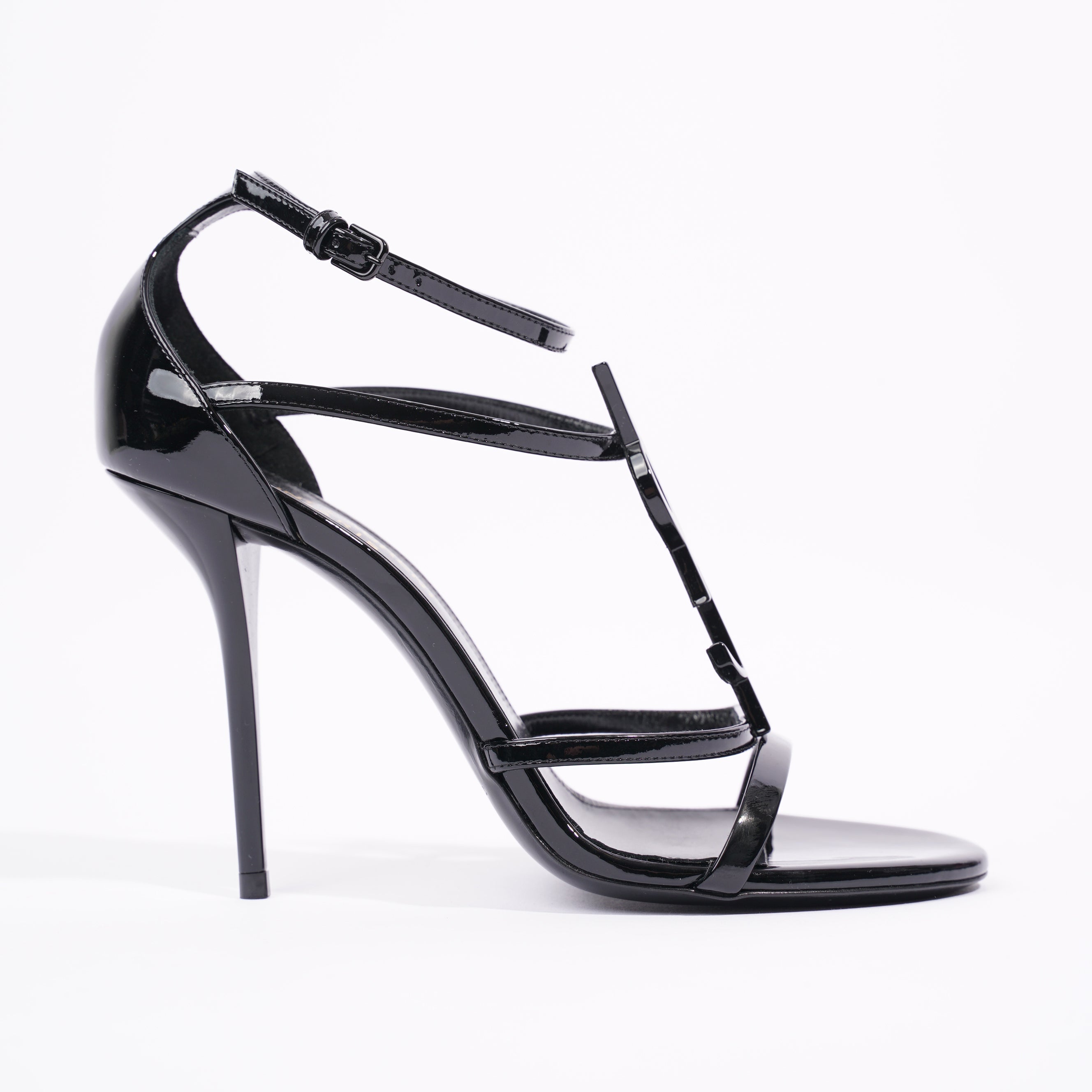Saint Laurent Womens Cassandra 100 Patent Black EU 37 / UK 4