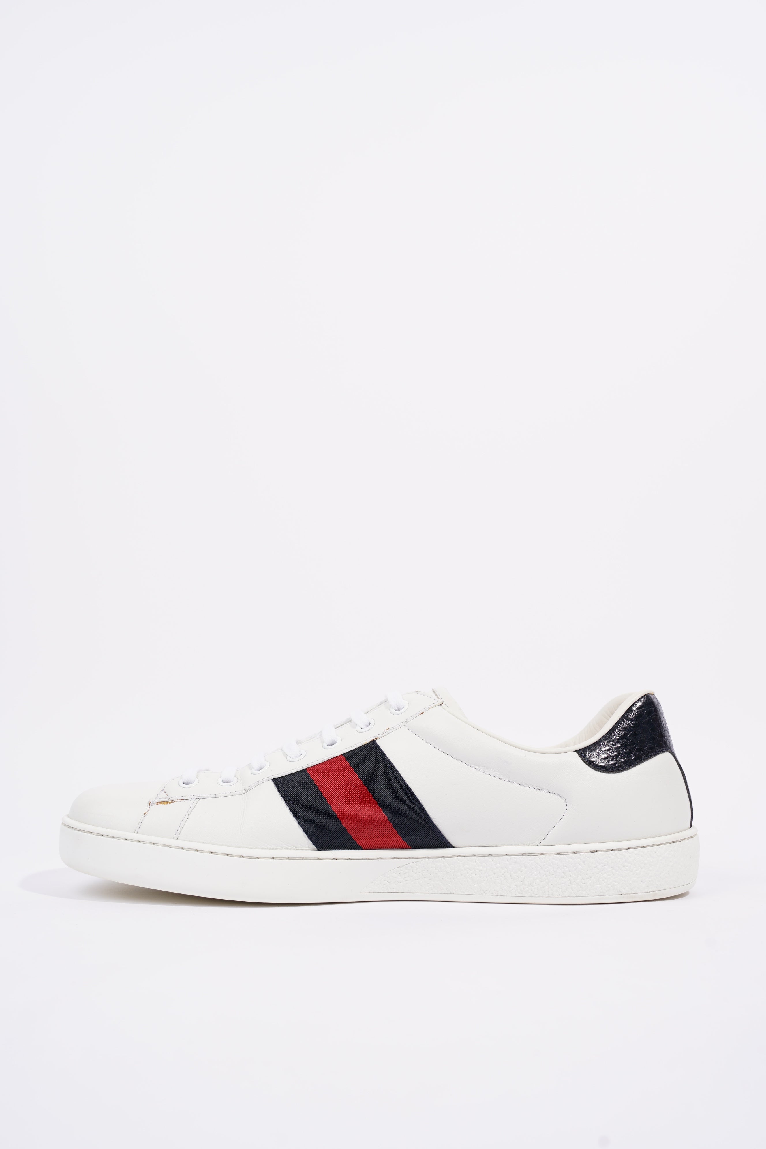 Gucci Mens Ace White / Navy / Red EU 44.5 / UK 10.5