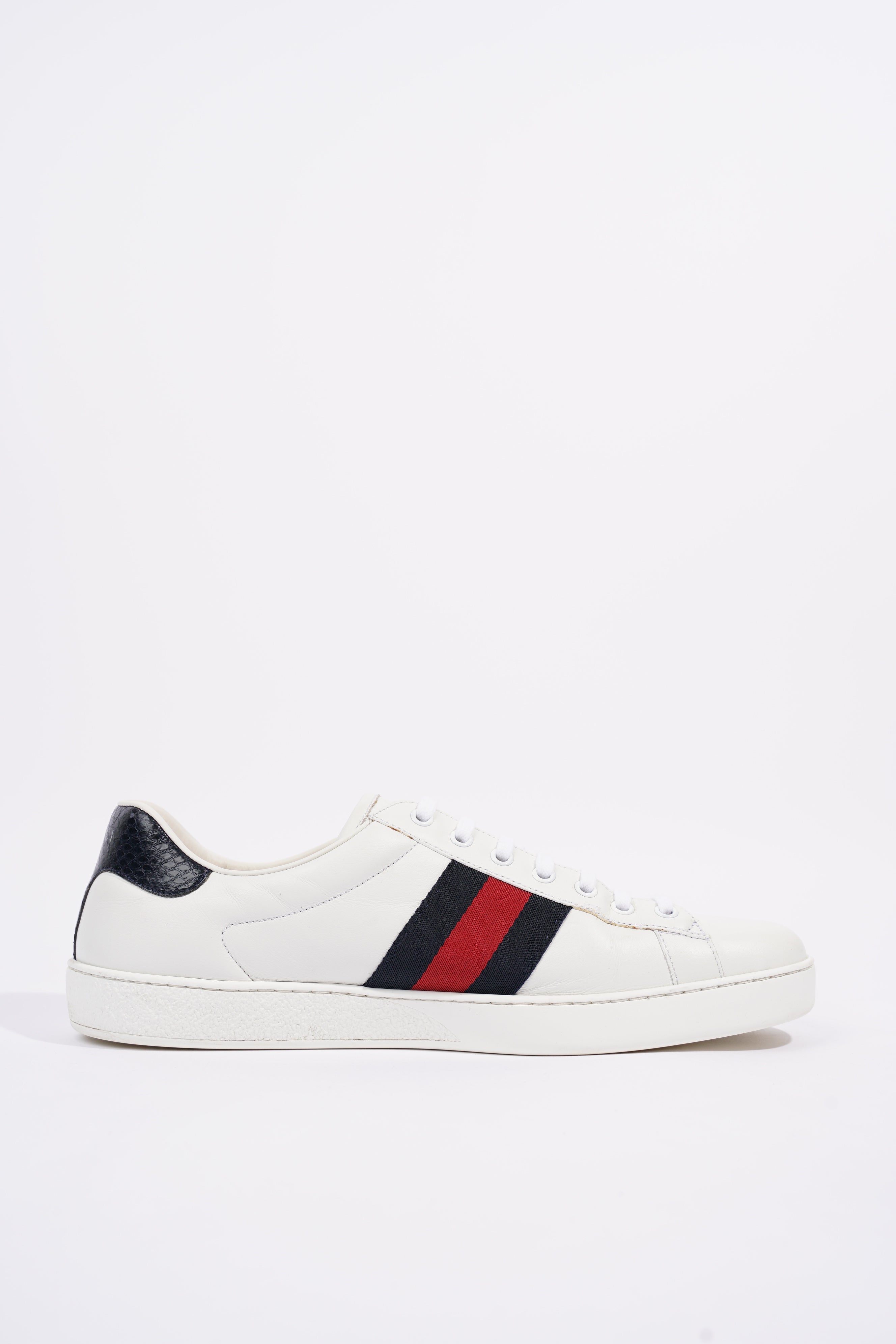 Gucci Mens Ace White / Navy / Red EU 44.5 / UK 10.5