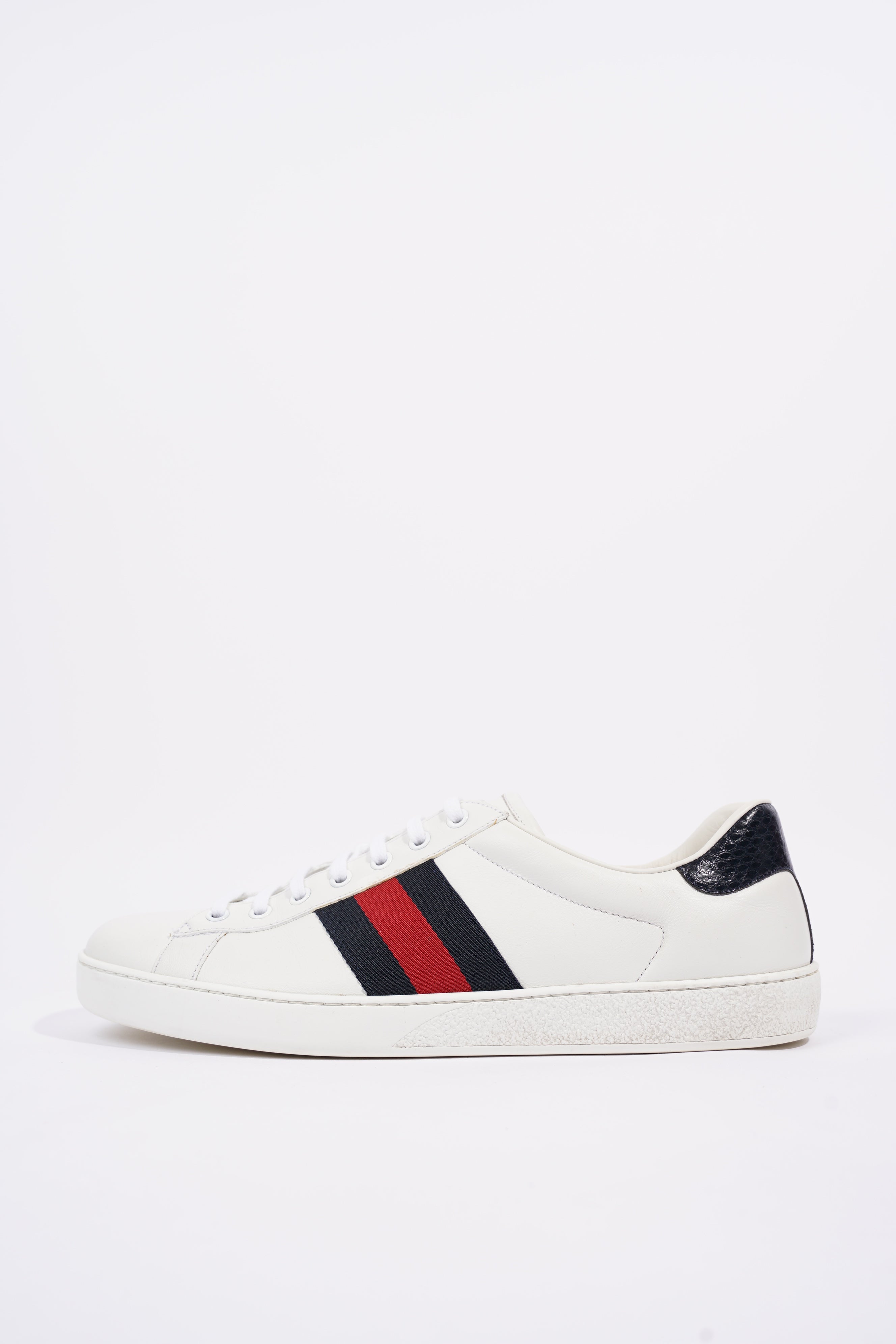 Gucci Mens Ace White / Navy / Red EU 44.5 / UK 10.5