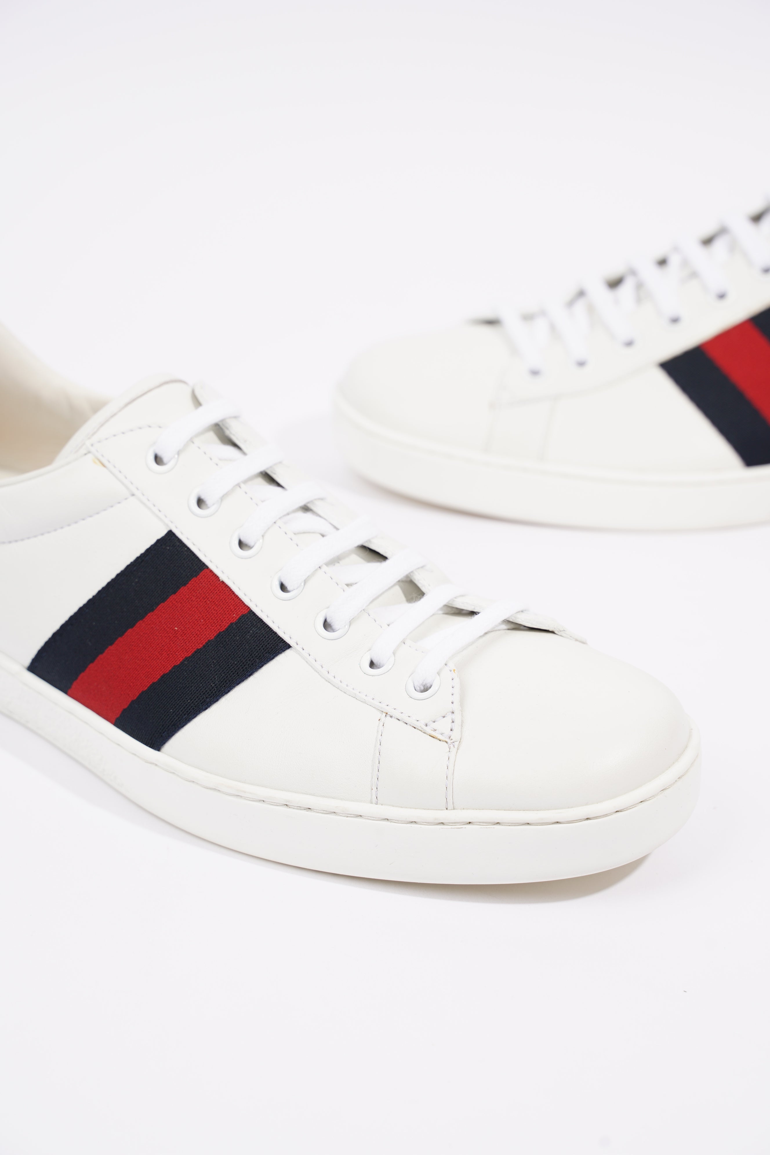 Gucci Mens Ace White / Navy / Red EU 44.5 / UK 10.5