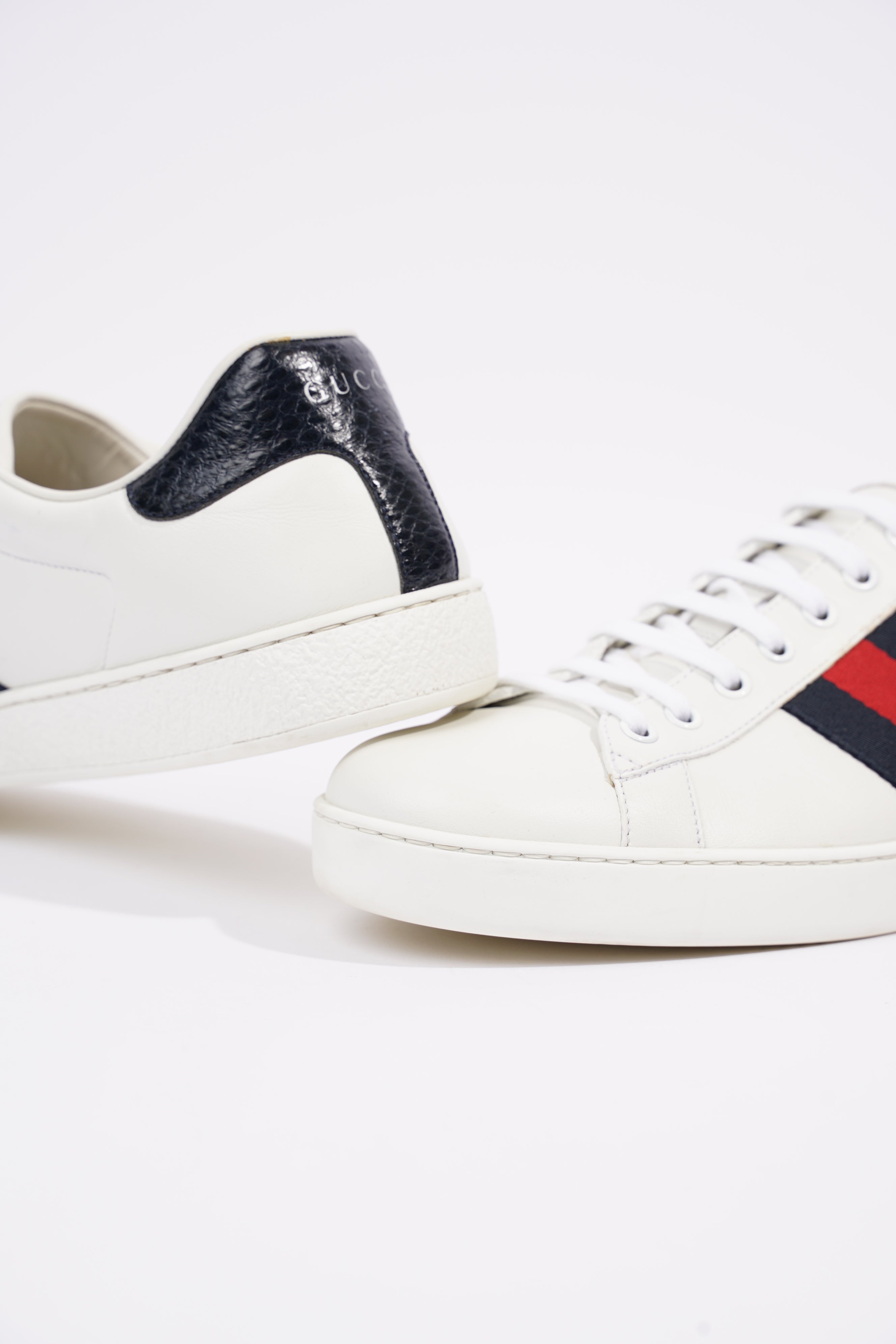 Gucci Mens Ace White / Navy / Red EU 44.5 / UK 10.5