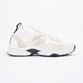 Chanel Womens CC Logo Knit Sneakers White EU 36.5 / UK 3.5