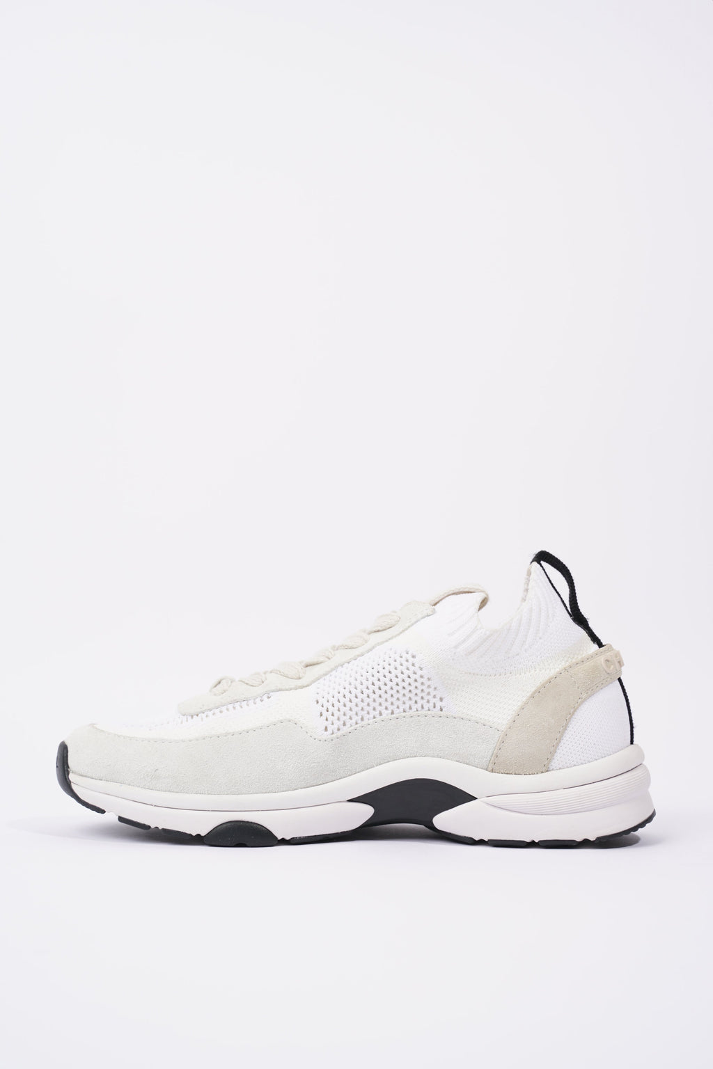 Chanel Womens CC Logo Knit Sneakers White EU 36.5 / UK 3.5