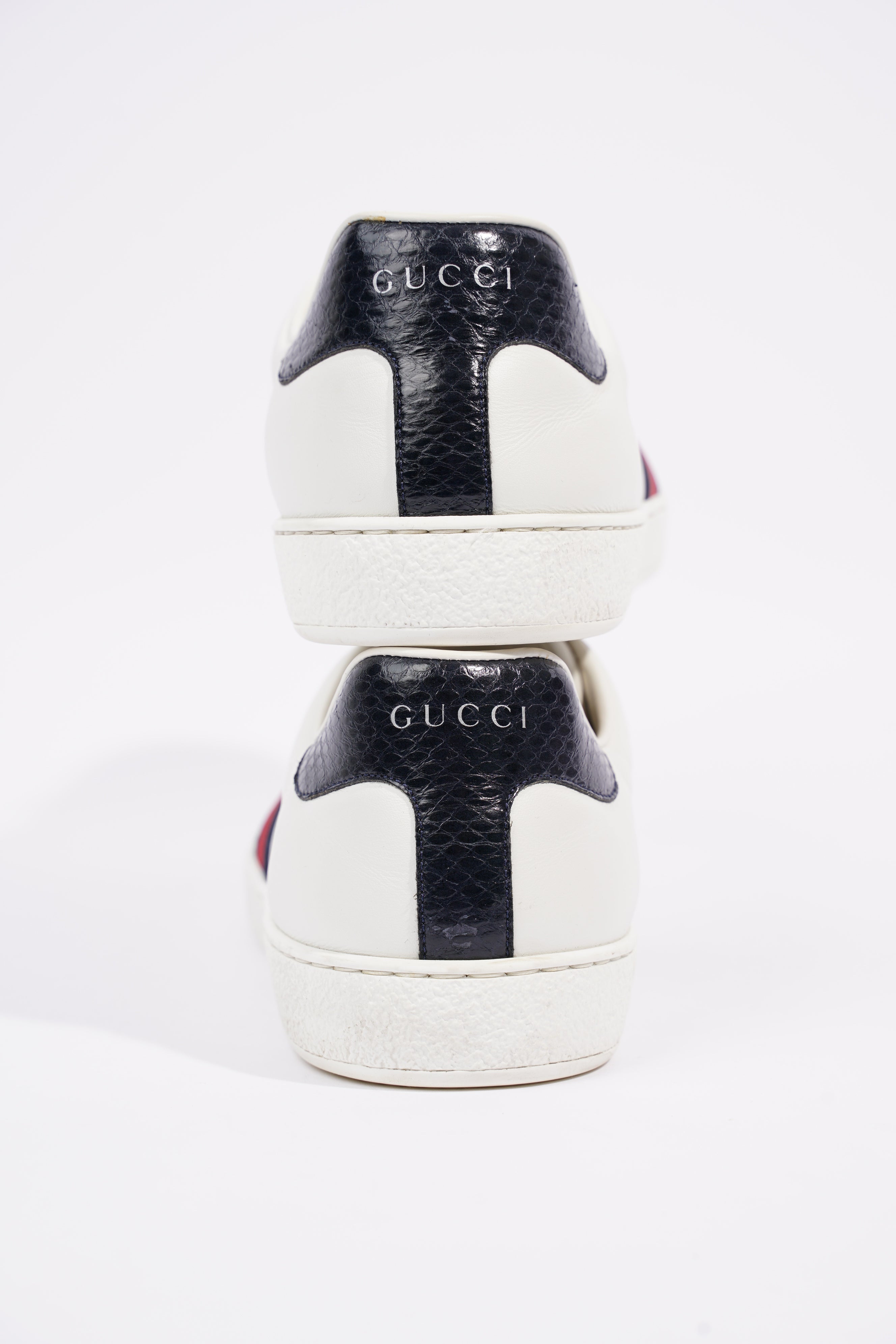 Gucci Mens Ace White / Navy / Red EU 44.5 / UK 10.5