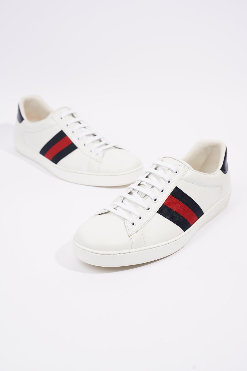 Gucci Mens Ace White / Navy / Red EU 44.5 / UK 10.5
