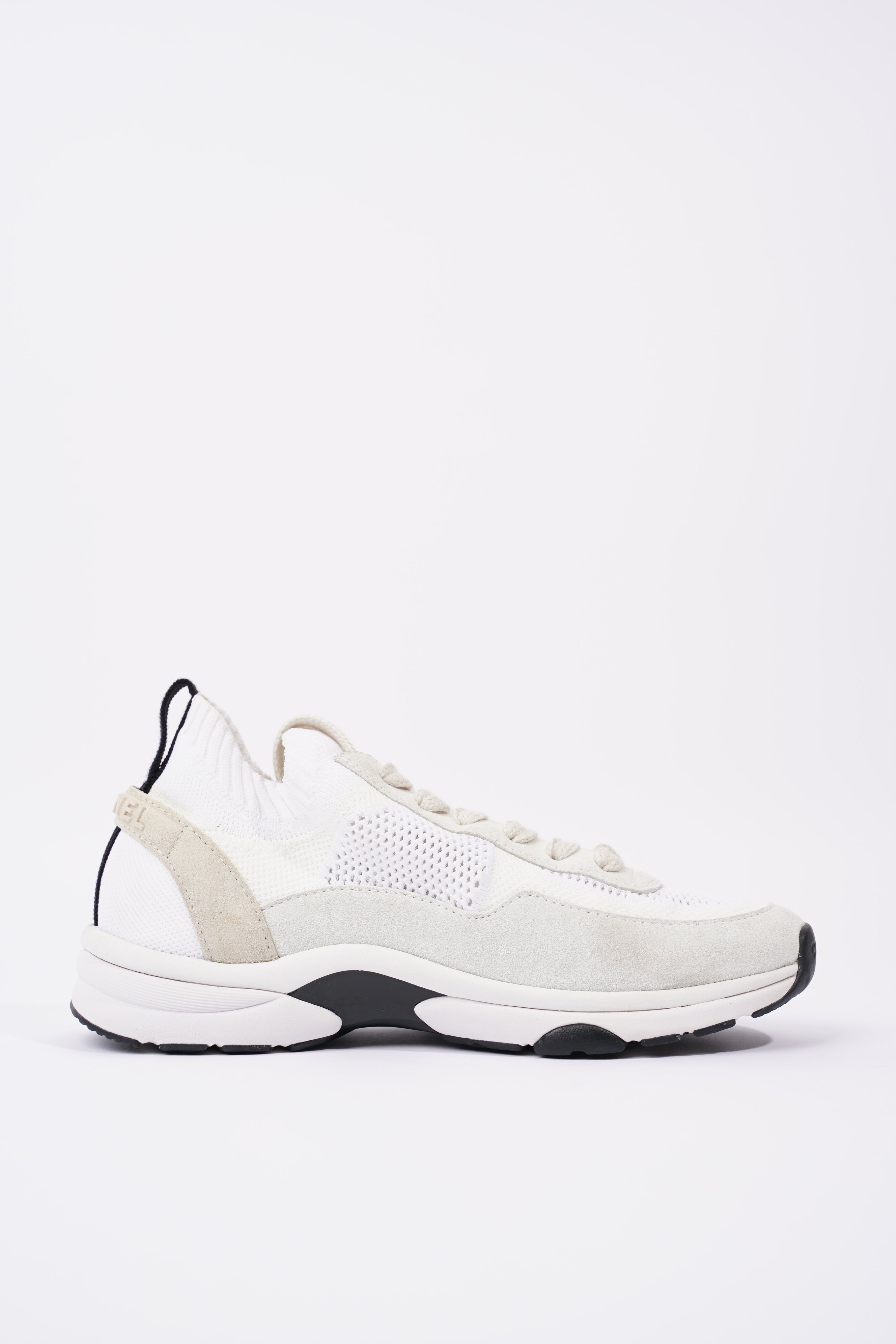 Chanel Womens CC Logo Knit Sneakers White EU 36.5 / UK 3.5