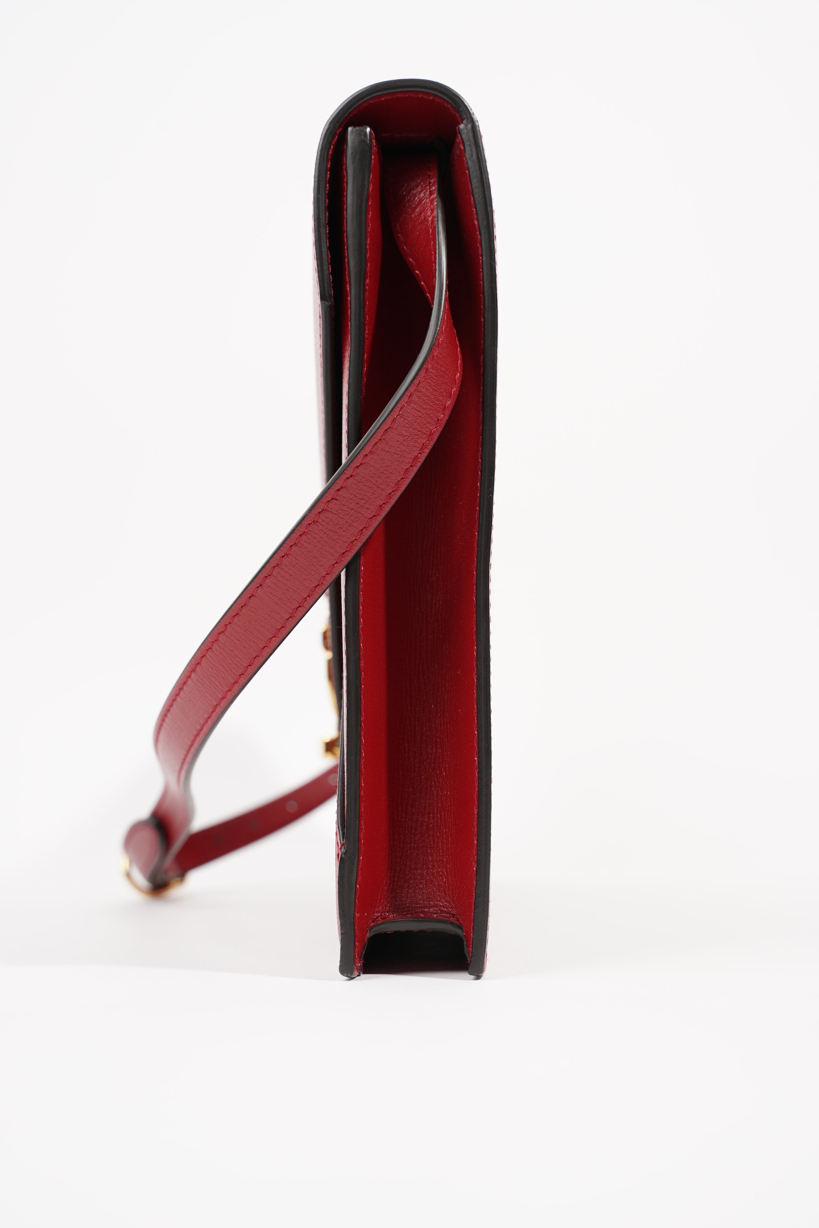 Gucci Womans Sylvie 1969 Shoulder Bag Red Medium