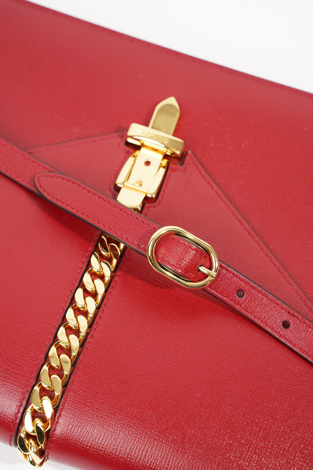 Gucci Womans Sylvie 1969 Shoulder Bag Red Medium