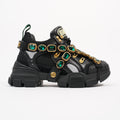 Gucci Womens Flashtrek Black Gold EU 34.5 / UK 1.5