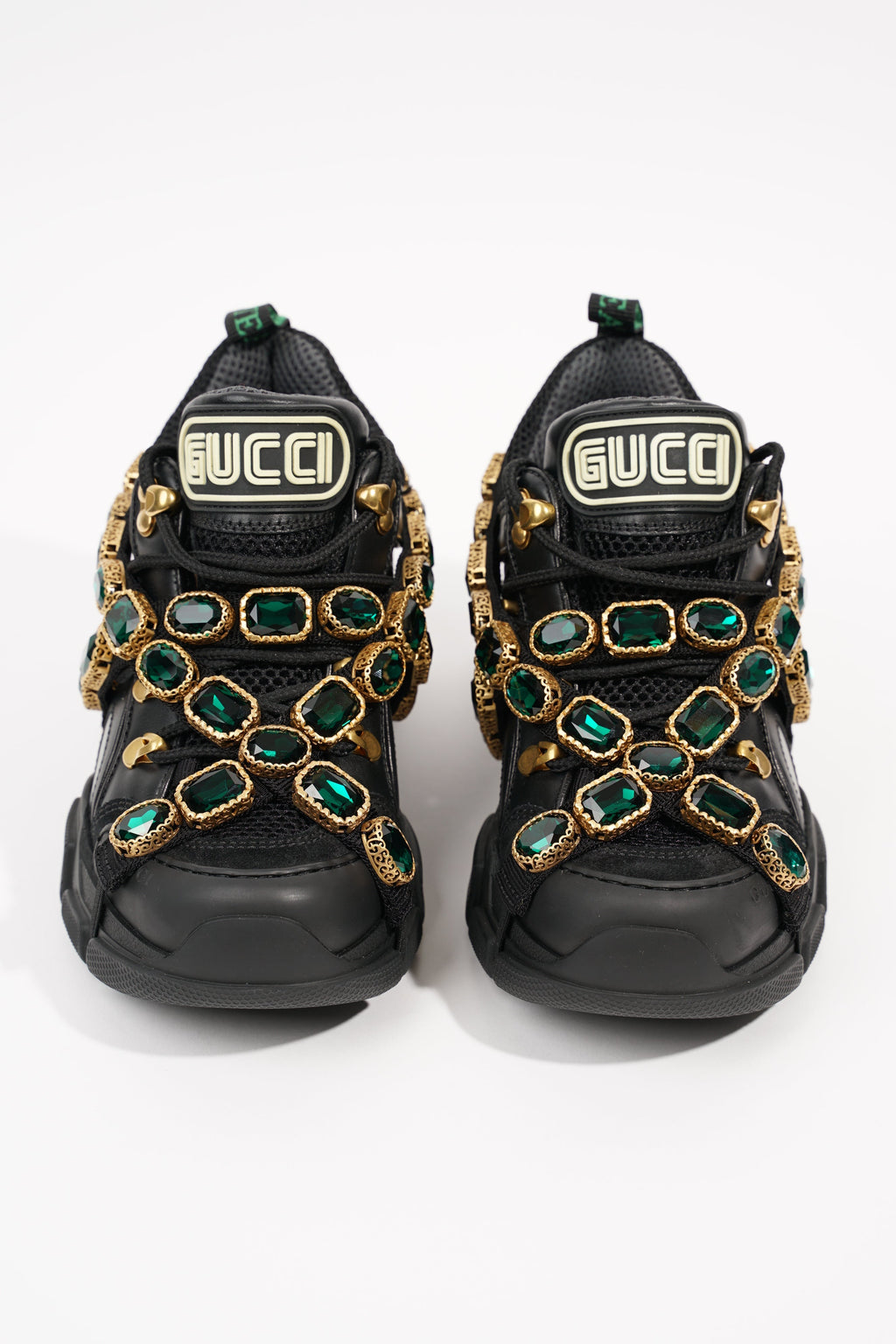 Gucci Womens Flashtrek Black Gold EU 34.5 / UK 1.5