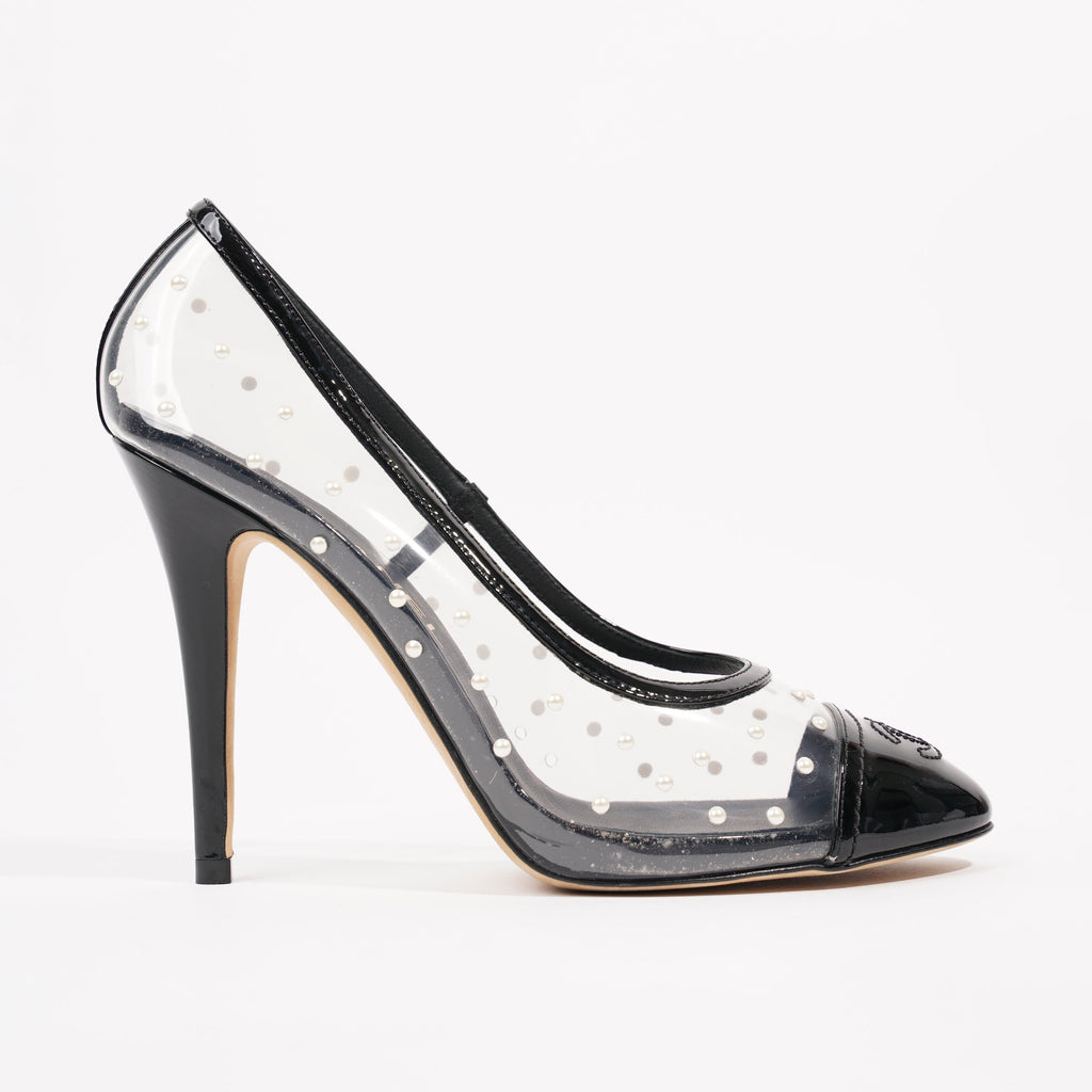 Chanel Womens Transparent Pump Black EU 38 / UK 5