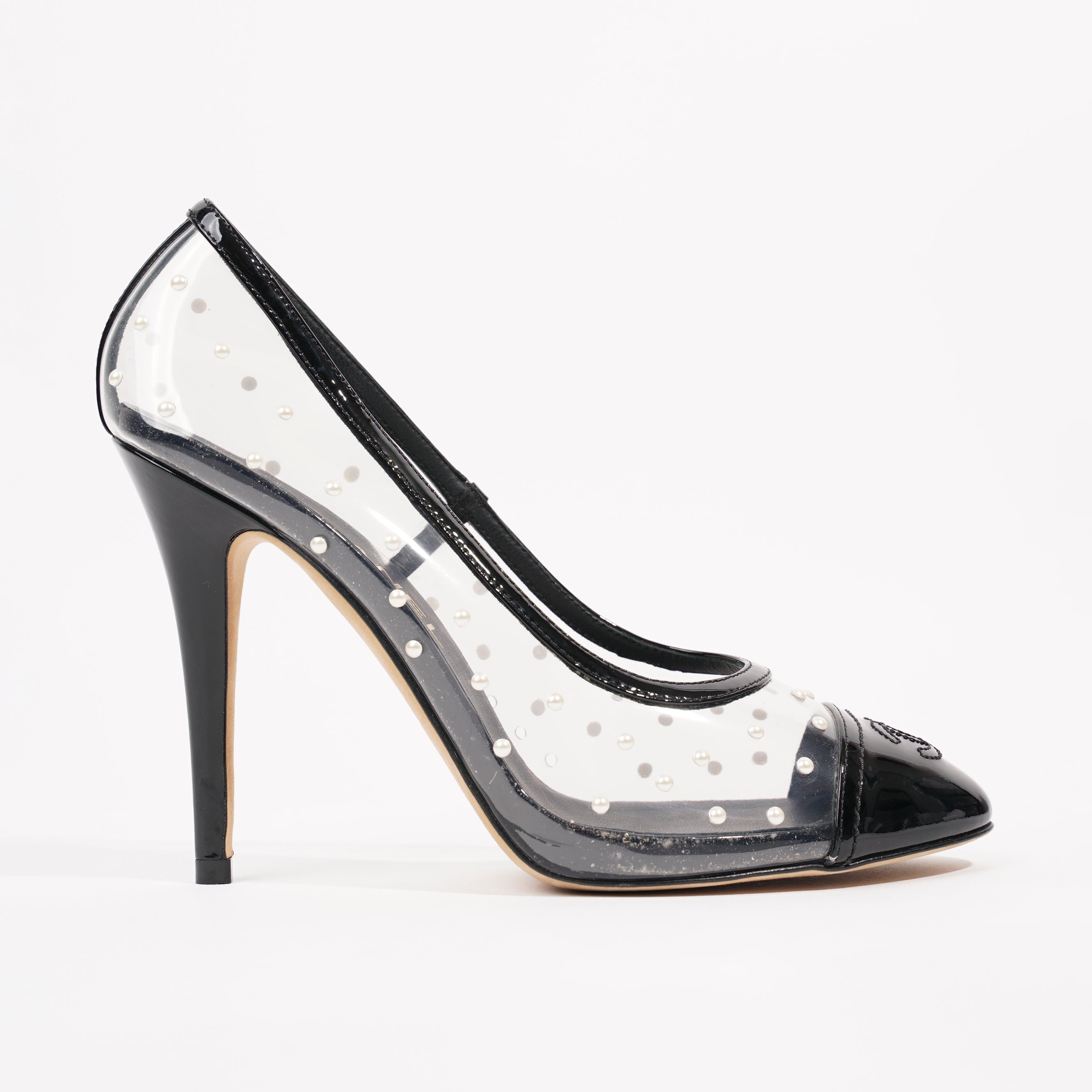 Chanel Womens Transparent Pump Black EU 38 / UK 5