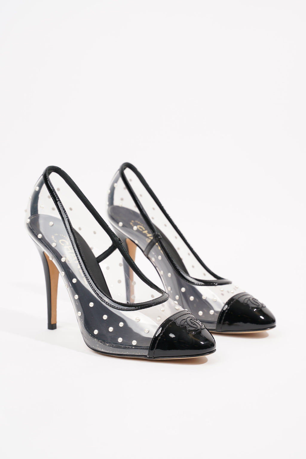 Chanel Womens Transparent Pump Black EU 38 / UK 5