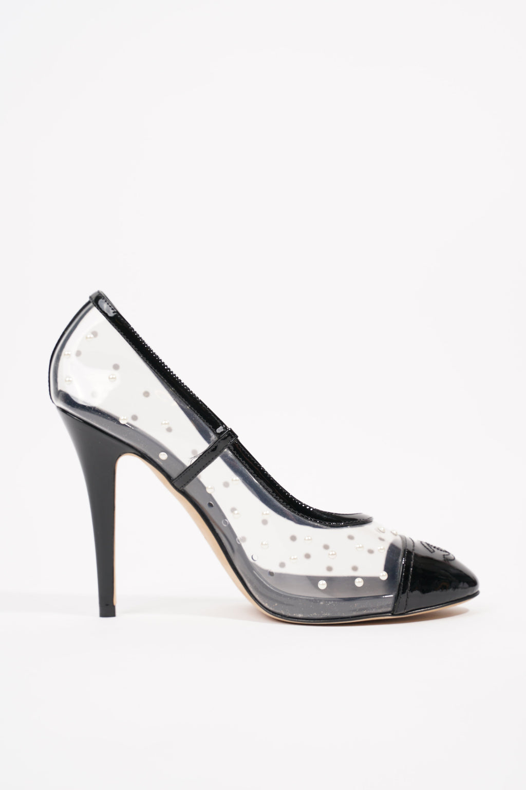 Chanel Womens Transparent Pump Black EU 38 / UK 5