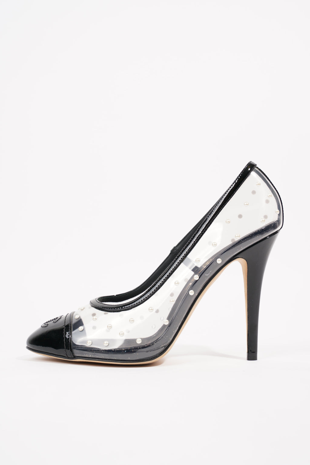 Chanel Womens Transparent Pump Black EU 38 / UK 5