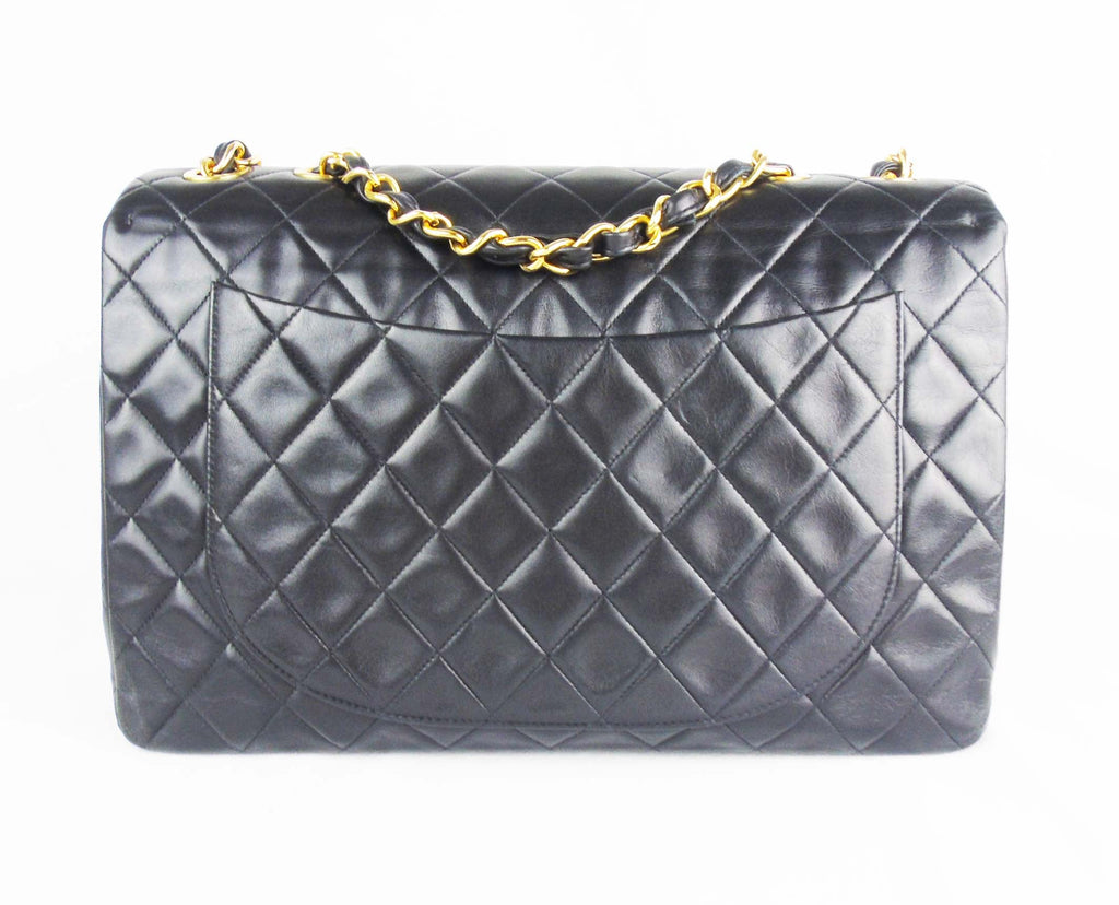 CHANEL Classic  'Jumbo XL' (Maxi) 2.55 Flap bag Black Leather - vintage
